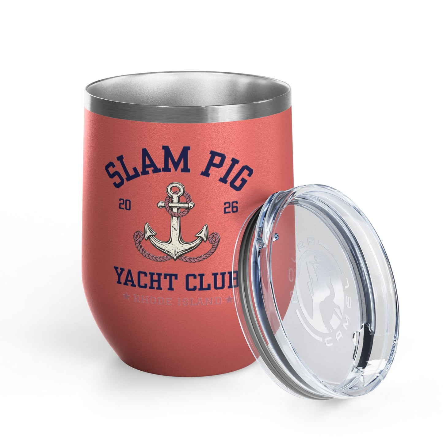 Slam Pig Yacht Club Wine Tumbler, RHORI Inspired Insulated Cup, Rhode Island Boat Gift, Funny Bravo Wine, Front/Back Design