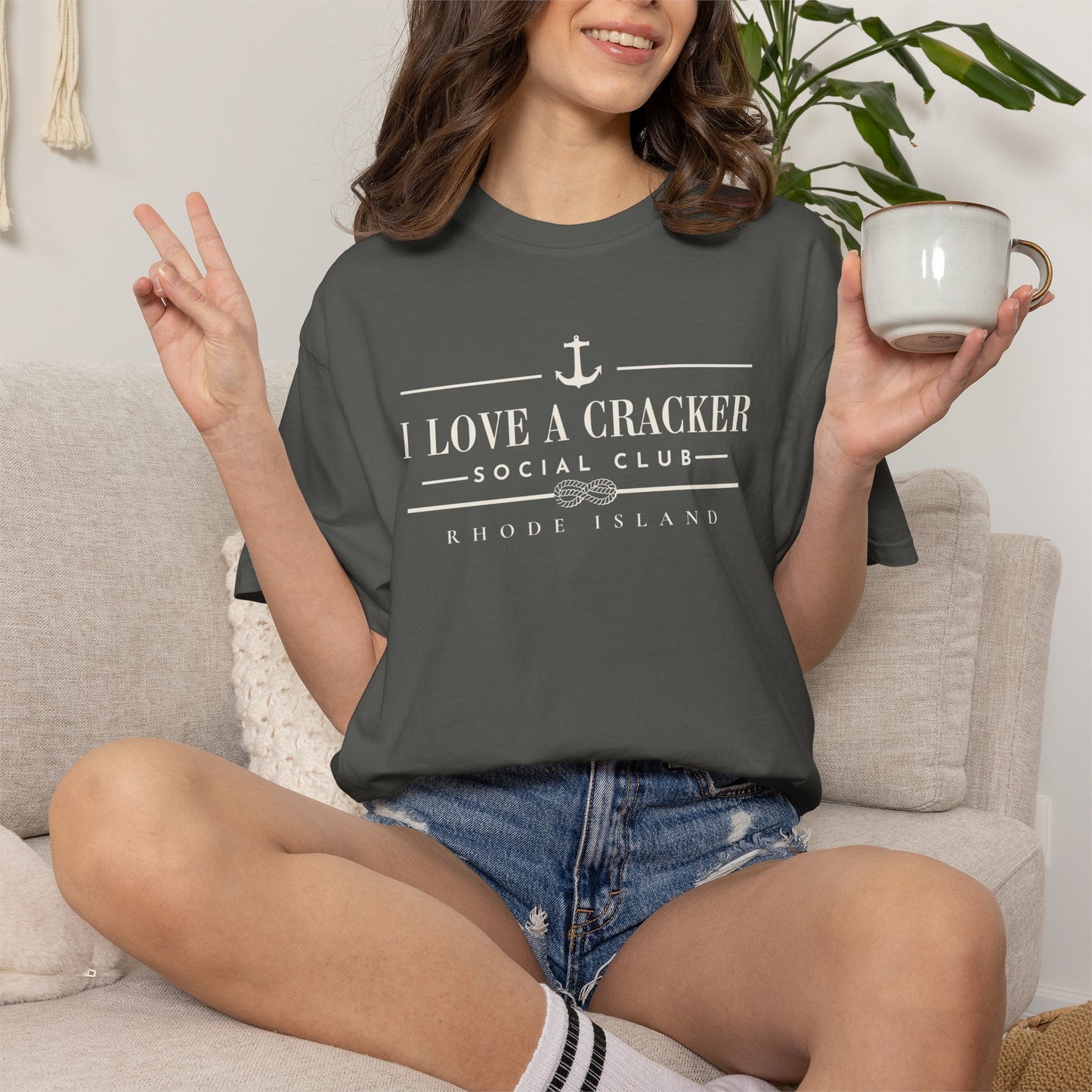 I Love a Cracker Social Club Shirt | Funny Rhode Island Shirt | Coastal Nautical Graphic Tee | New England Yacht Club Style | RHORI