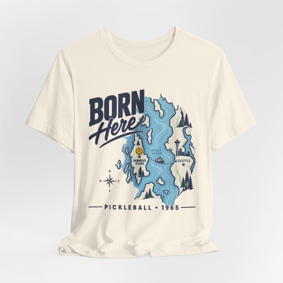 Copy of Born Here Bainbridge Island Pickleball 1965 Unisex Tee