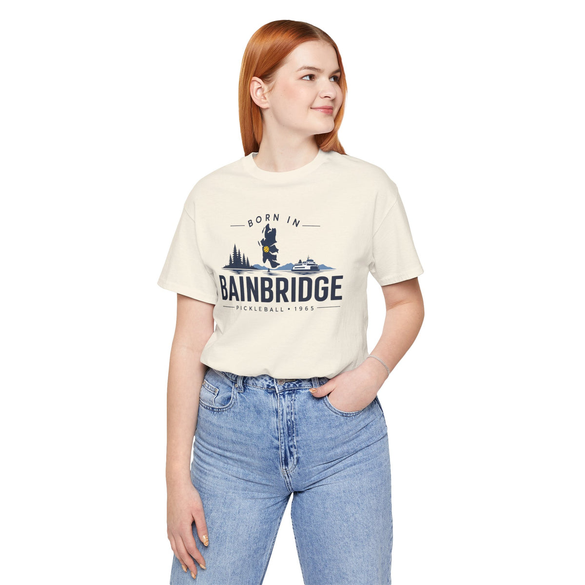 Born in Bainbridge Pickleball 1965 Tee | Bainbridge Island Washington