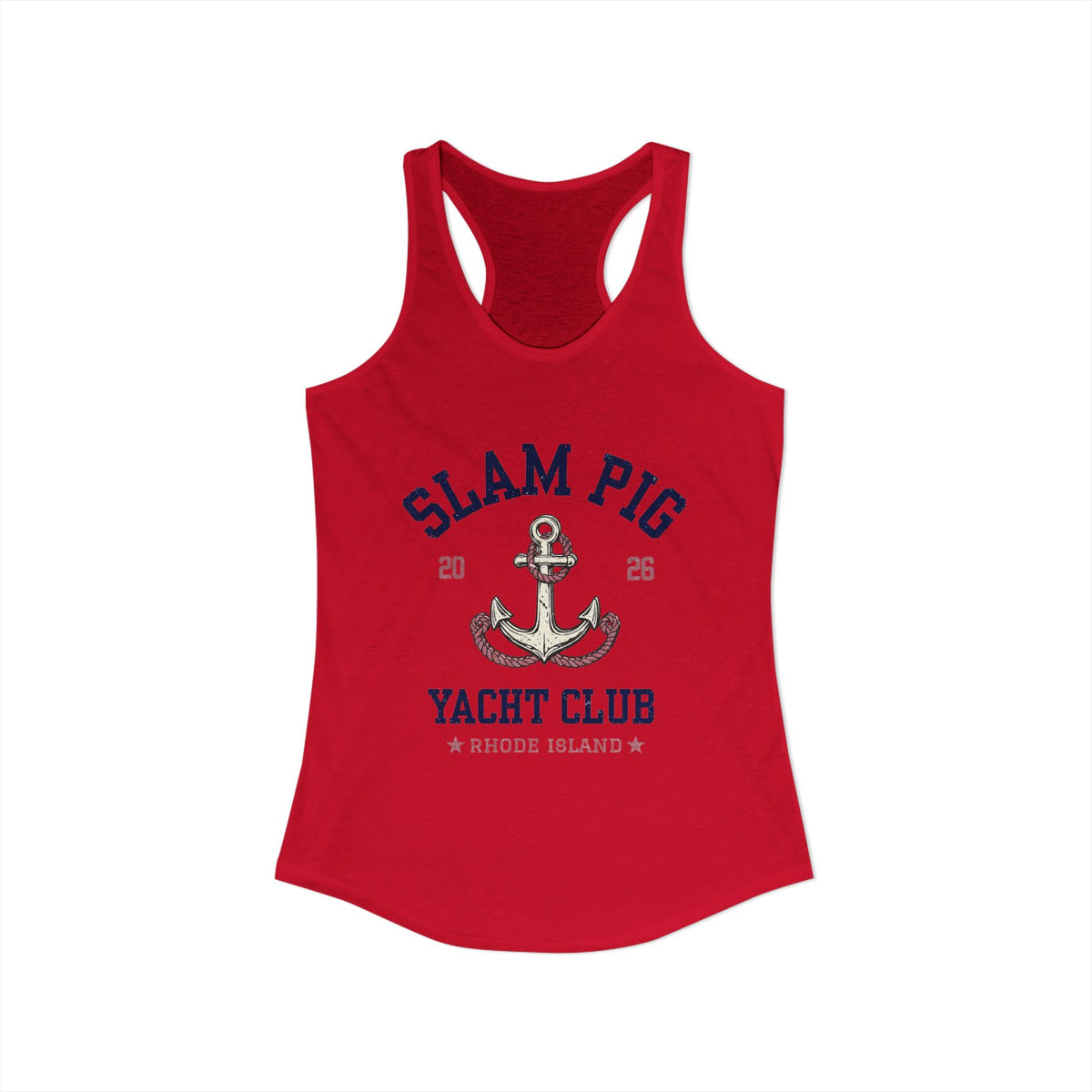 Slam Pig Yacht Club SPYC Racerback Tank Rhode Island RHORI Womens