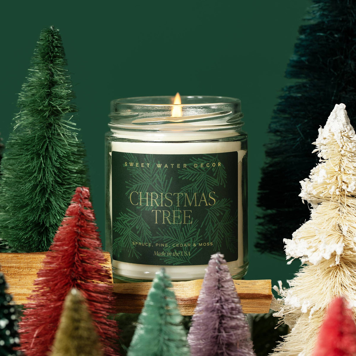 Christmas Tree 9 oz Soy Candle (Gold Foil) - Christmas Gifts