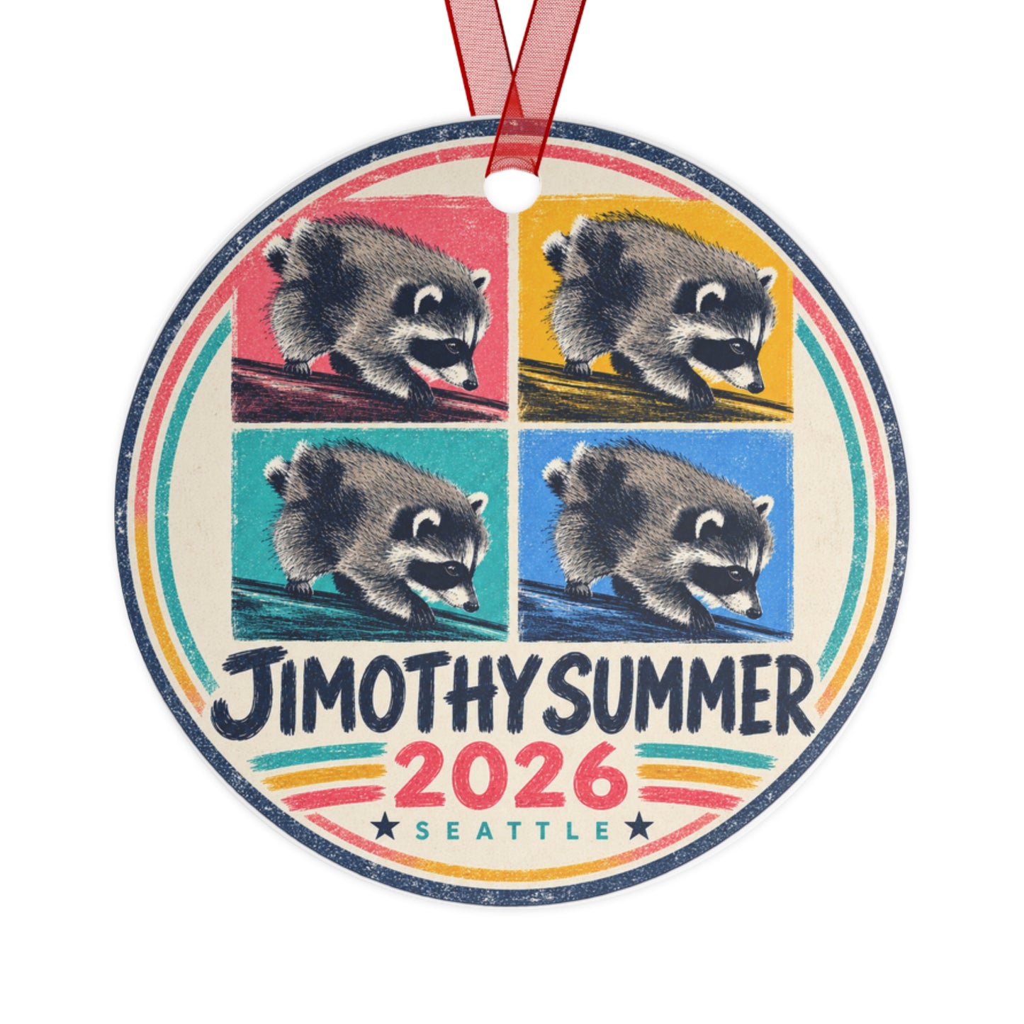 Jimothy Summer 2026 Christmas Ornament, Seattle Raccoon Ornament, Funny Seattle Gift, Raccoon Holiday Ornament, Pacific Northwest Decor