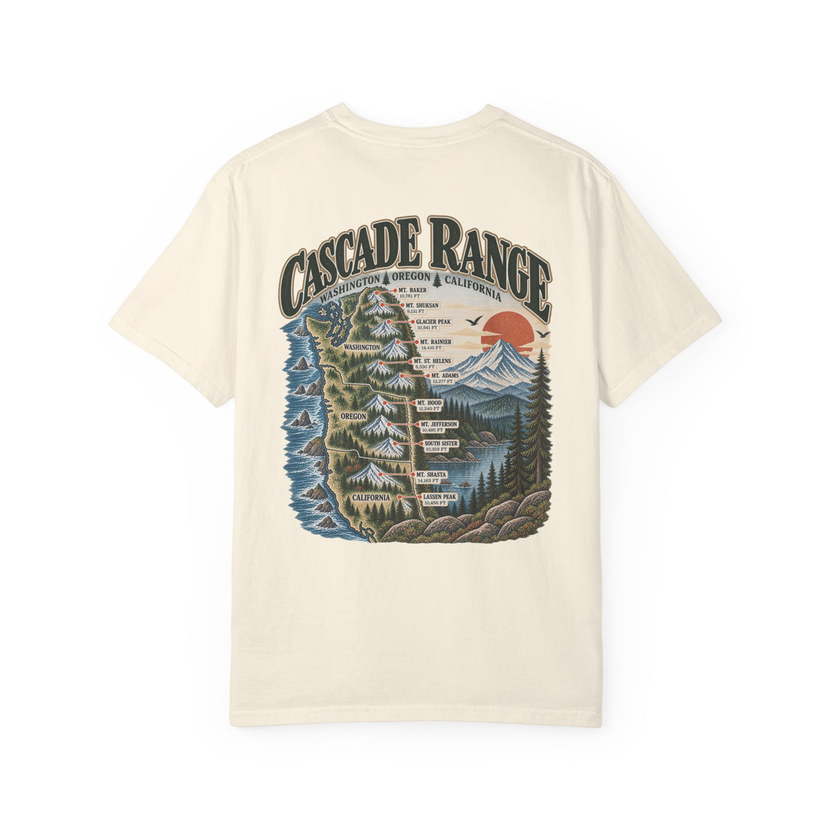 Cascade Range Vintage Graphic Tee | Washington, Oregon & California