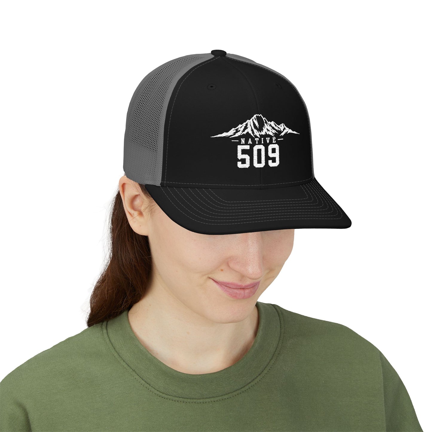 Native 509 Trucker Hat | Cascades Mount Stuart | Mountains 509 Snapback Cap | Central Washington