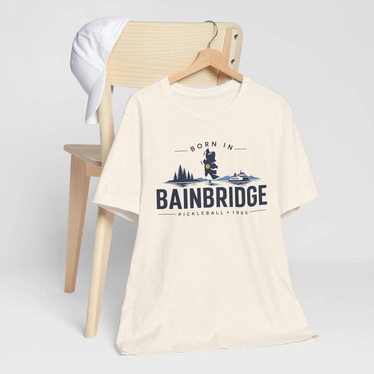 Born in Bainbridge Pickleball 1965 Tee | Bainbridge Island Washington