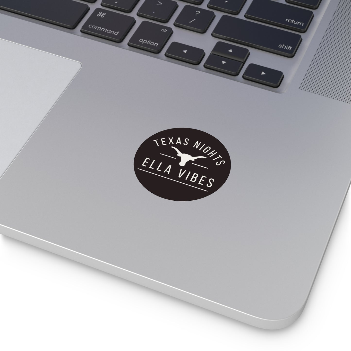 Texas Nights Ella Vibes Longhorn Sticker | Round Vinyl Sticker, Ella Vibes | Ella inspired Sticker |