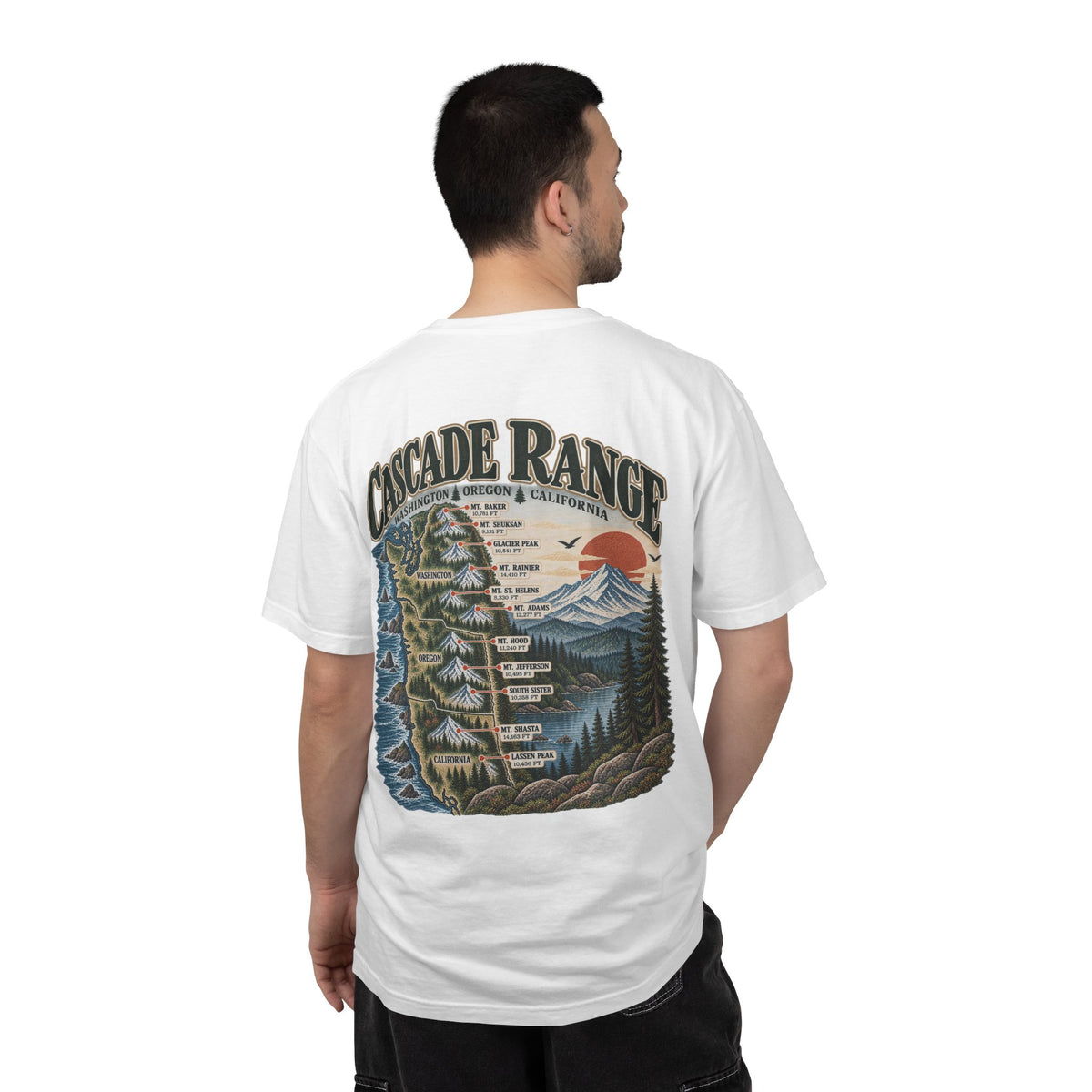 Cascade Range Vintage Graphic Tee | Washington, Oregon & California