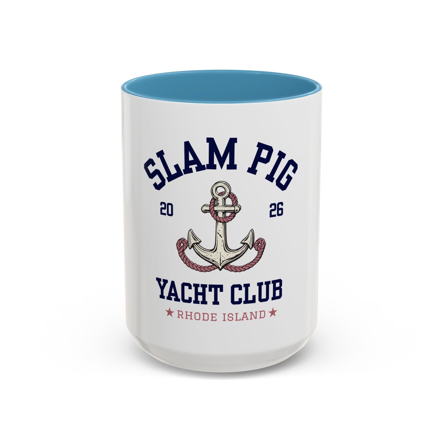 Slam Pig Yacht Club Mug | Rhode Island Coffee Mug | Nautical Sailing Mug | Coastal Boat Lover Gift | Preppy Beach Club Mug | Ceramic Cup