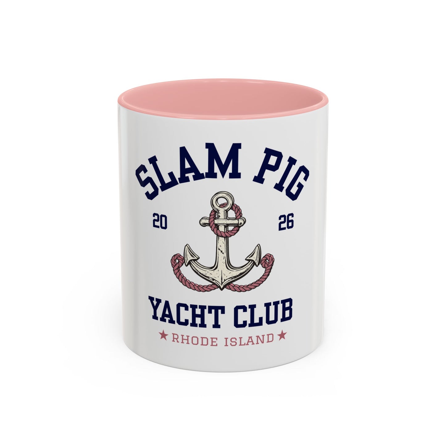 Slam Pig Yacht Club Mug | Rhode Island Coffee Mug | Nautical Sailing Mug | Coastal Boat Lover Gift | Preppy Beach Club Mug | Ceramic Cup