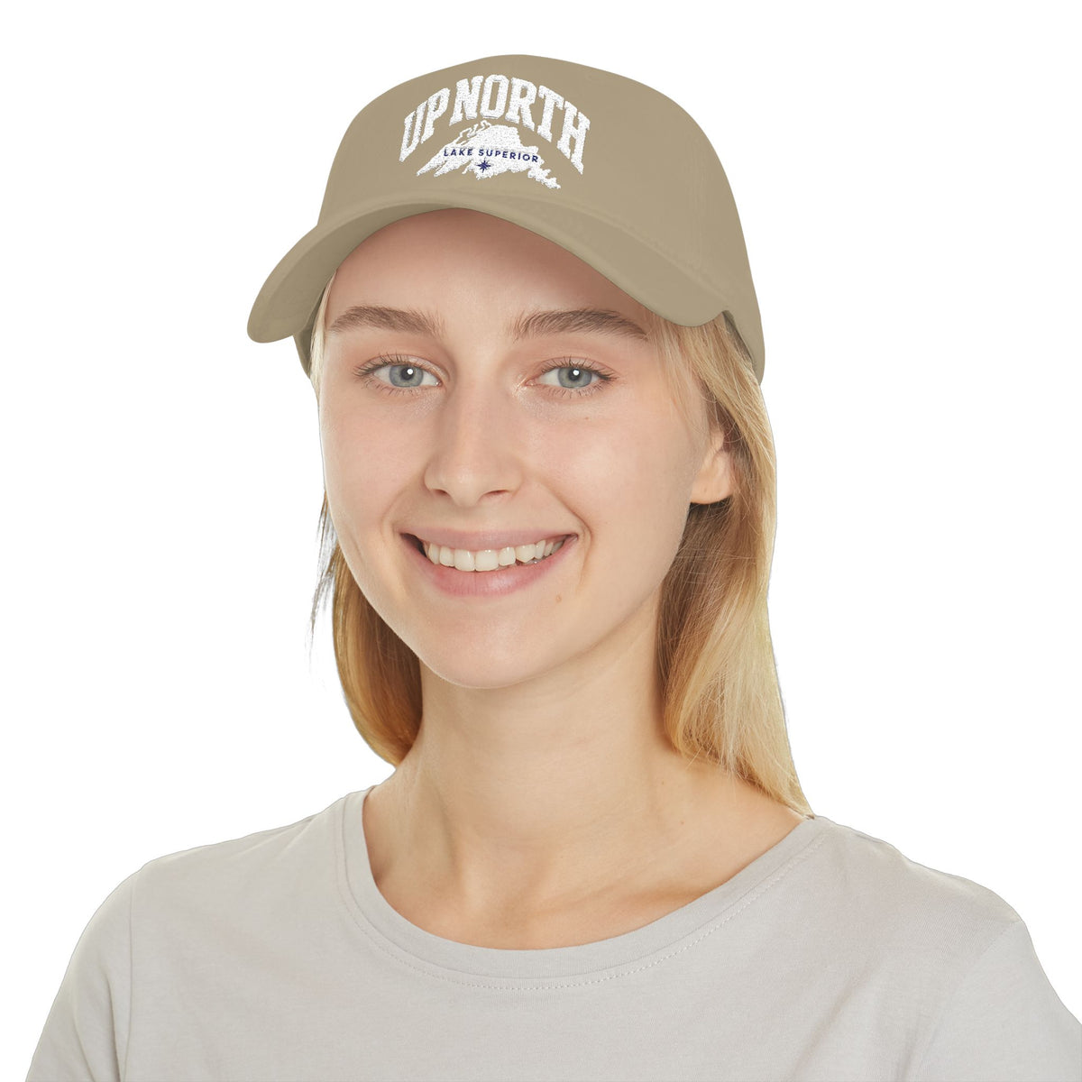 Up North Lake Superior Embroidered Low-Profile Trucker Hat