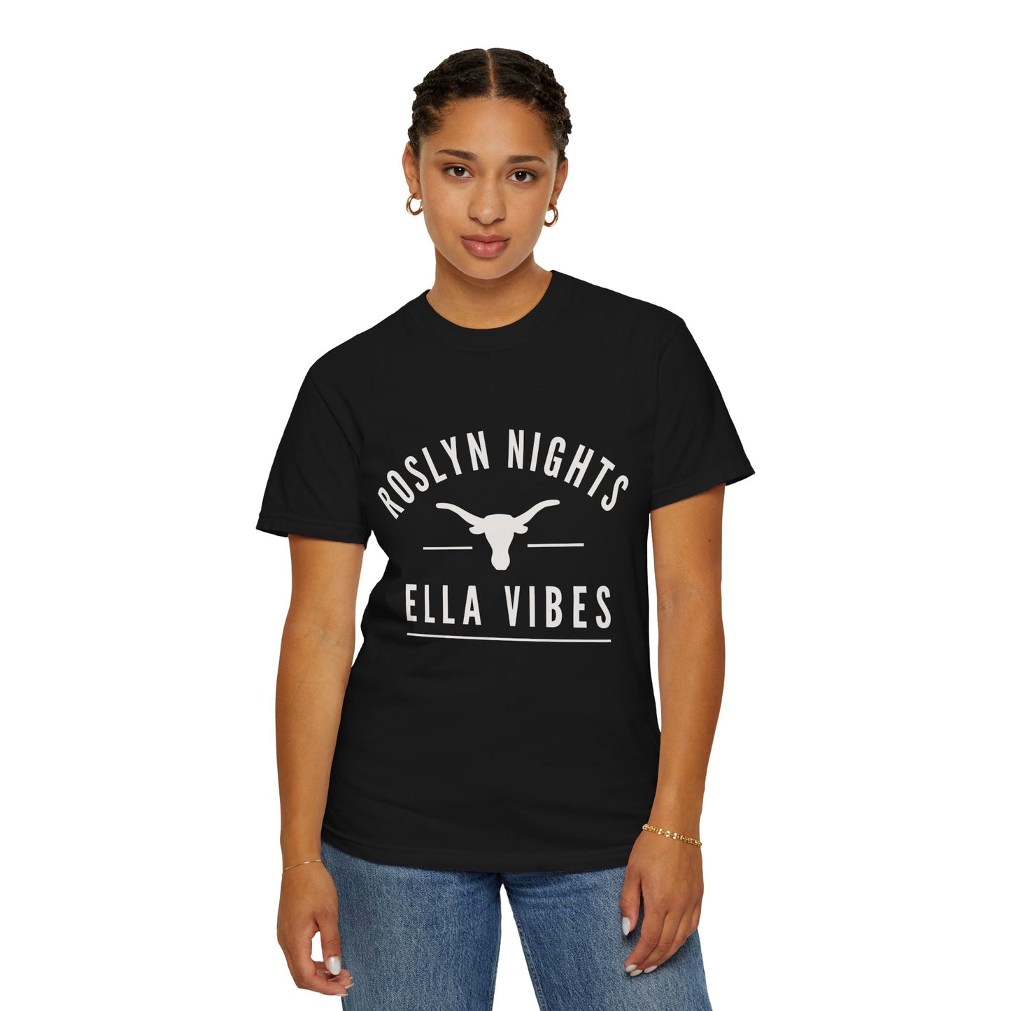 Roslyn Nights Ella Vibes T-Shirt | Unisex | Longhorn Skull Graphic | Rodeo Tee | Country Concerts