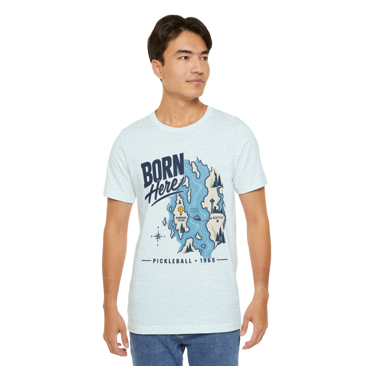 Copy of Born Here Bainbridge Island Pickleball 1965 Unisex Tee
