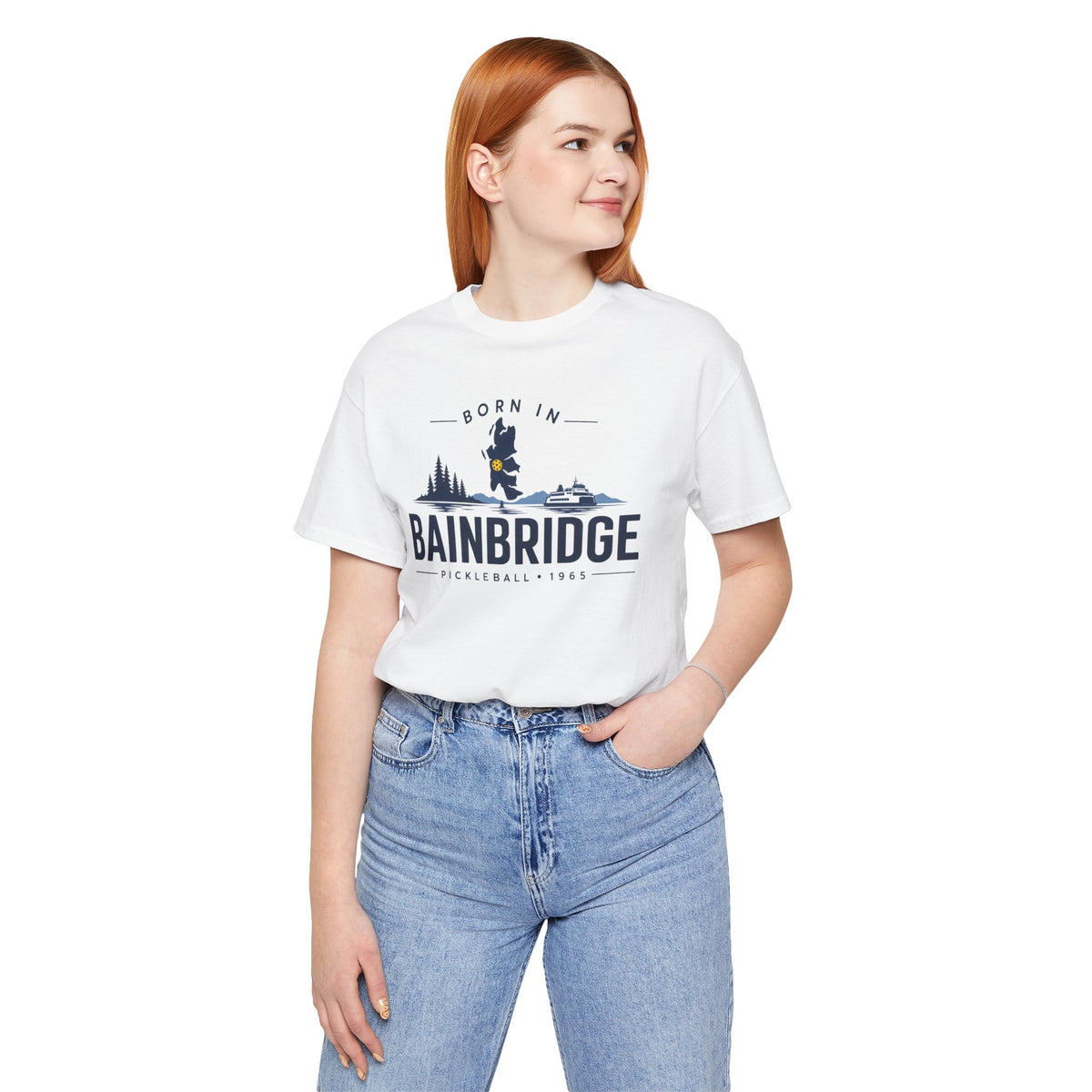Born in Bainbridge Pickleball 1965 Tee | Bainbridge Island Washington