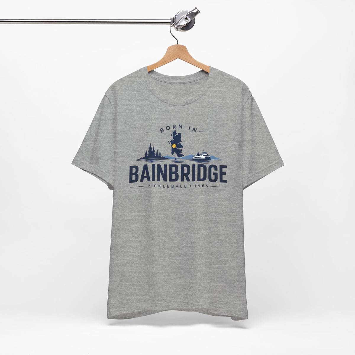 Born in Bainbridge Pickleball 1965 Tee | Bainbridge Island Washington