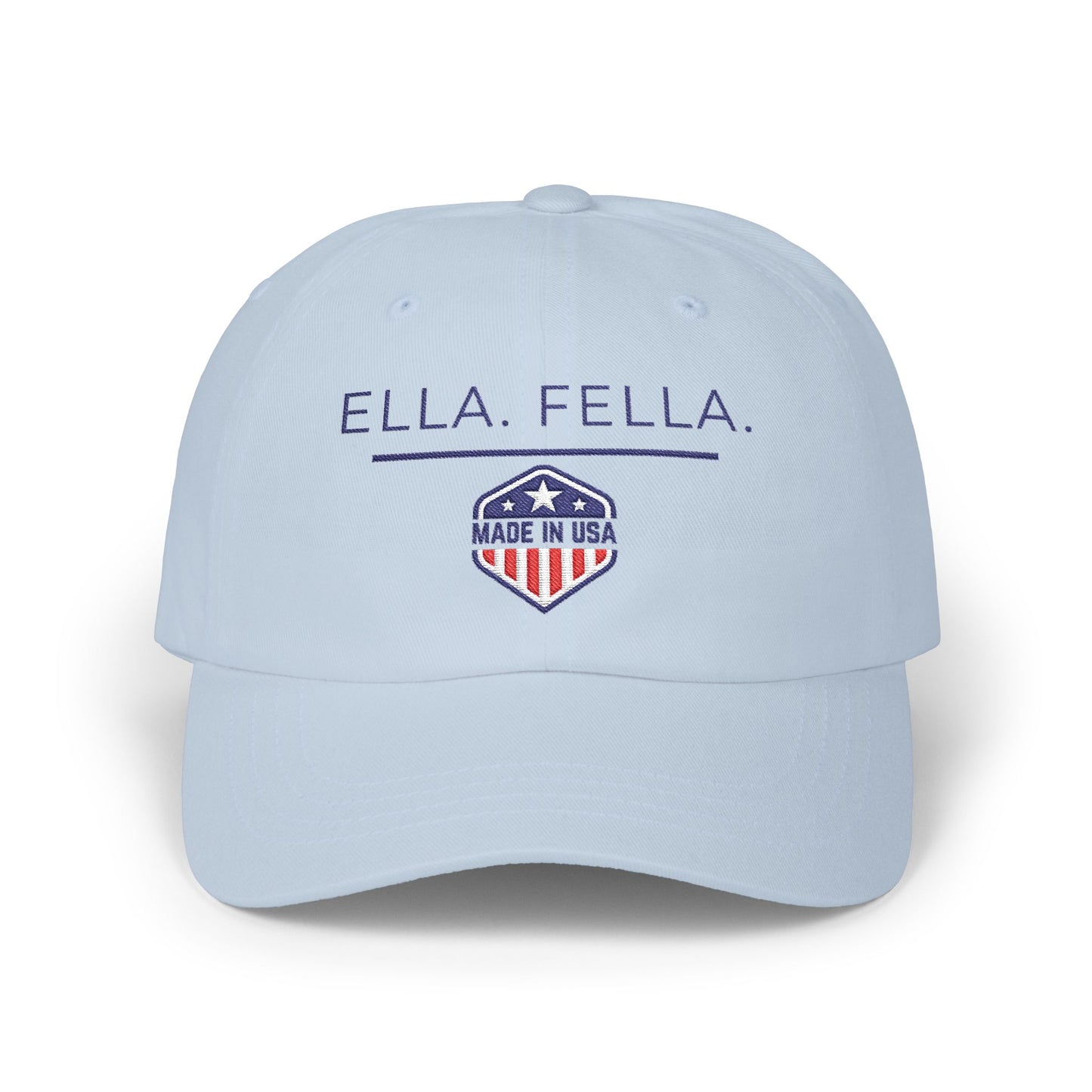 Ella Fella Embroidered Hat, Made in USA Cap, Patriotic Dad Hat, Men's Baseball Cap, Lake Life Hat, Boating Fishing Gift