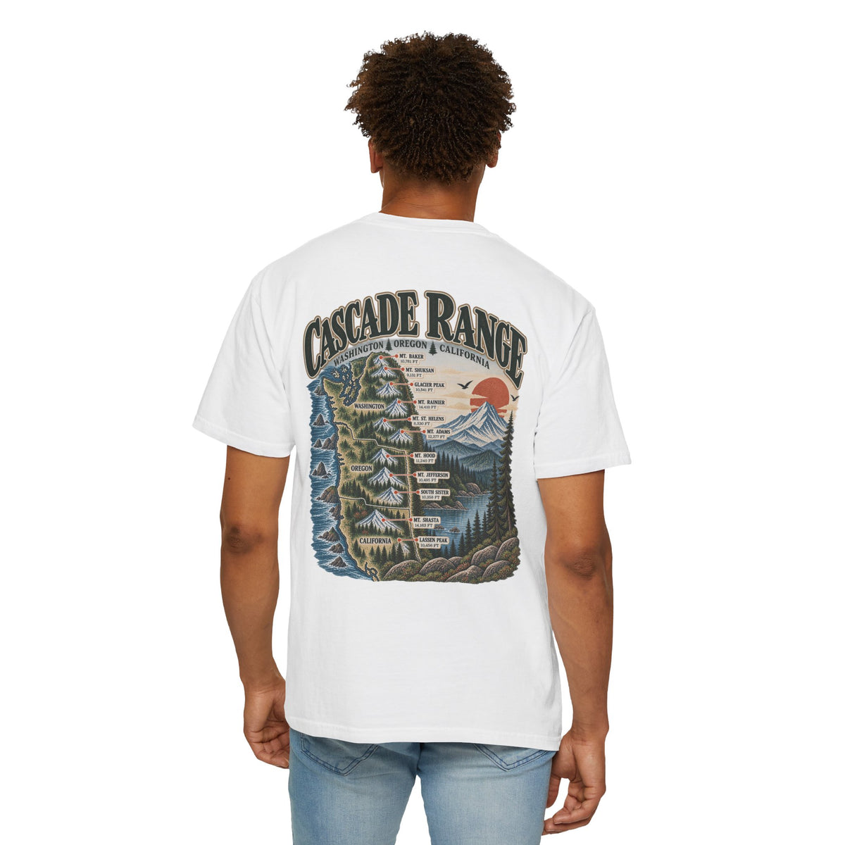 Cascade Range Vintage Graphic Tee | Washington, Oregon & California