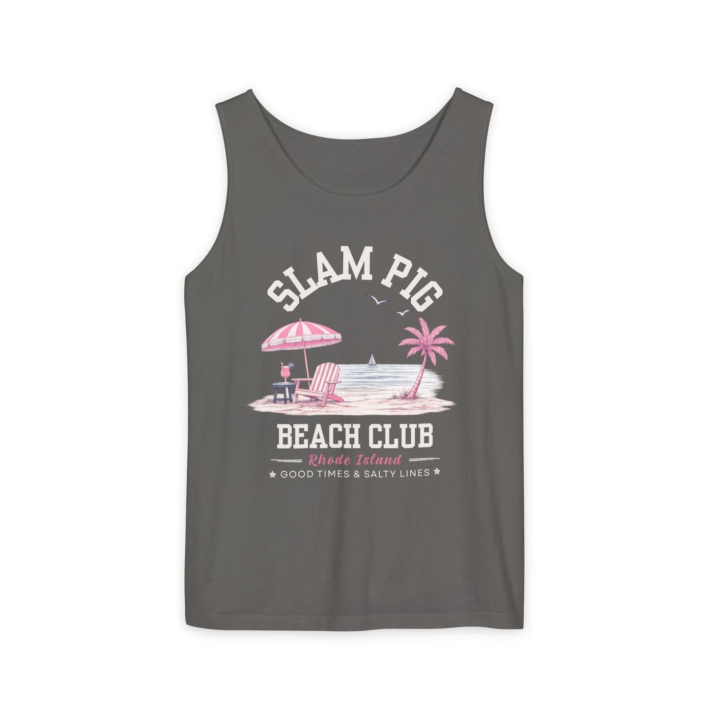 Slam Pig Beach Club Shirt, Rhode Island Beach Tee, Coastal Vacation Shirt, Preppy Summer Graphic Tee, Nautical Ocean Shirt