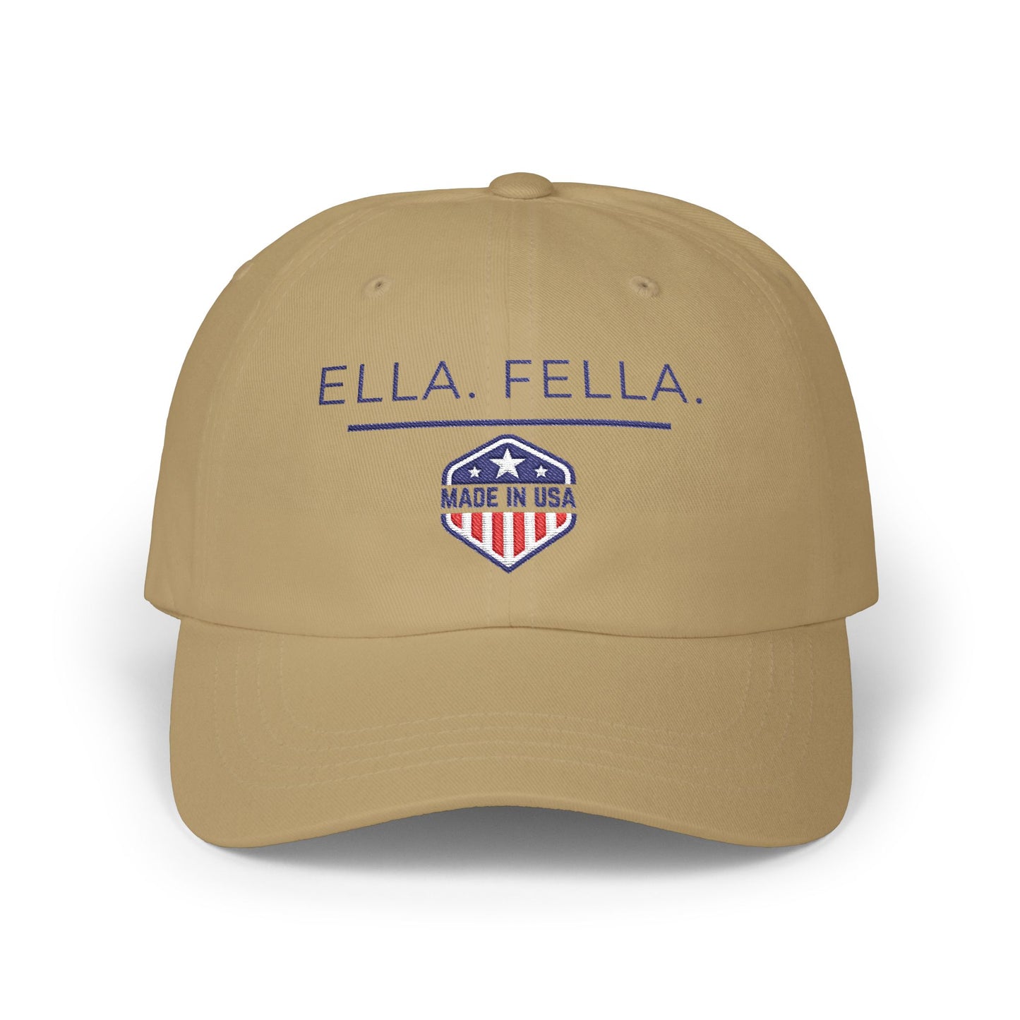 Ella Fella Embroidered Hat, Made in USA Cap, Patriotic Dad Hat, Men's Baseball Cap, Lake Life Hat, Boating Fishing Gift