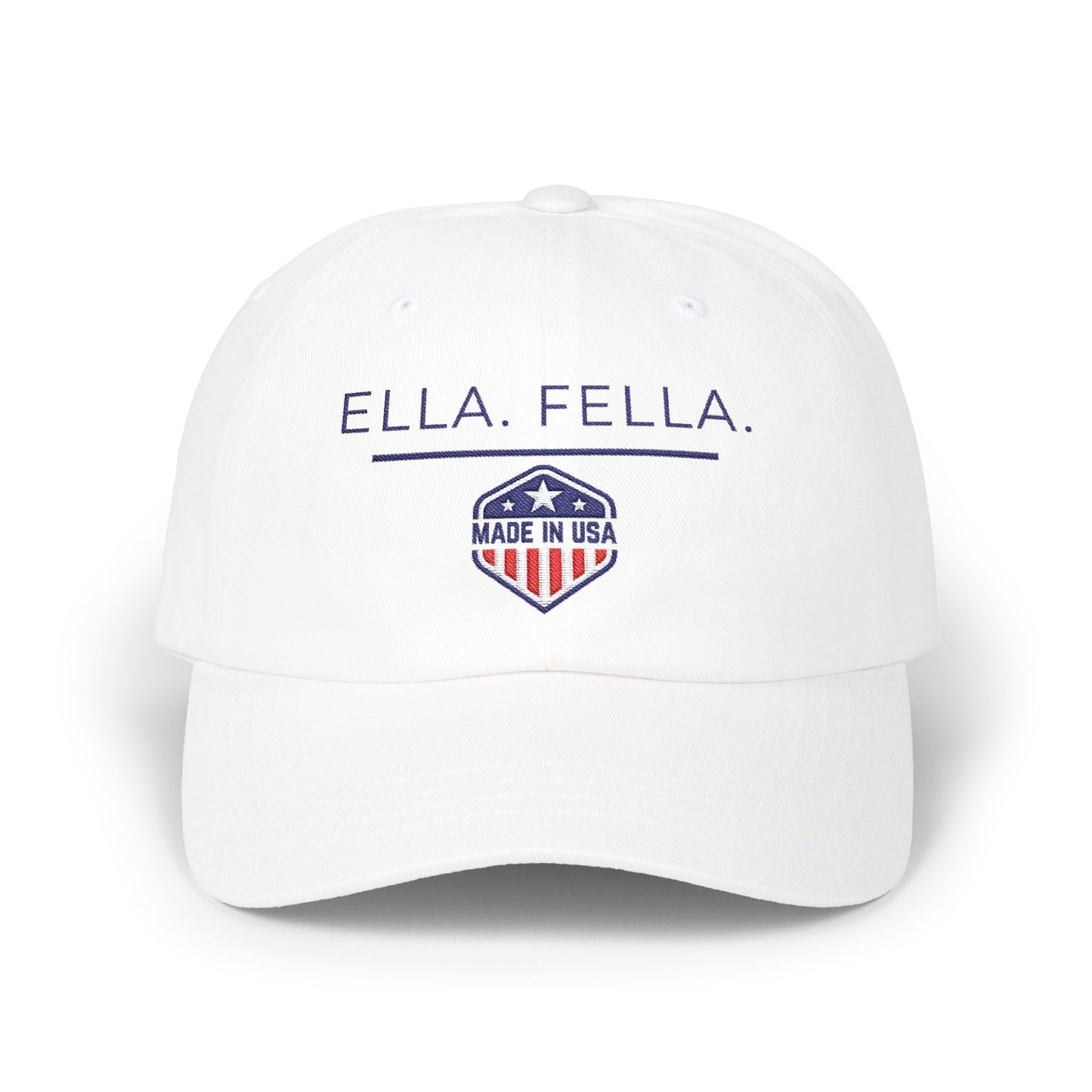 Ella Fella Embroidered Hat, Made in USA Cap, Patriotic Dad Hat, Men's Baseball Cap, Lake Life Hat, Boating Fishing Gift