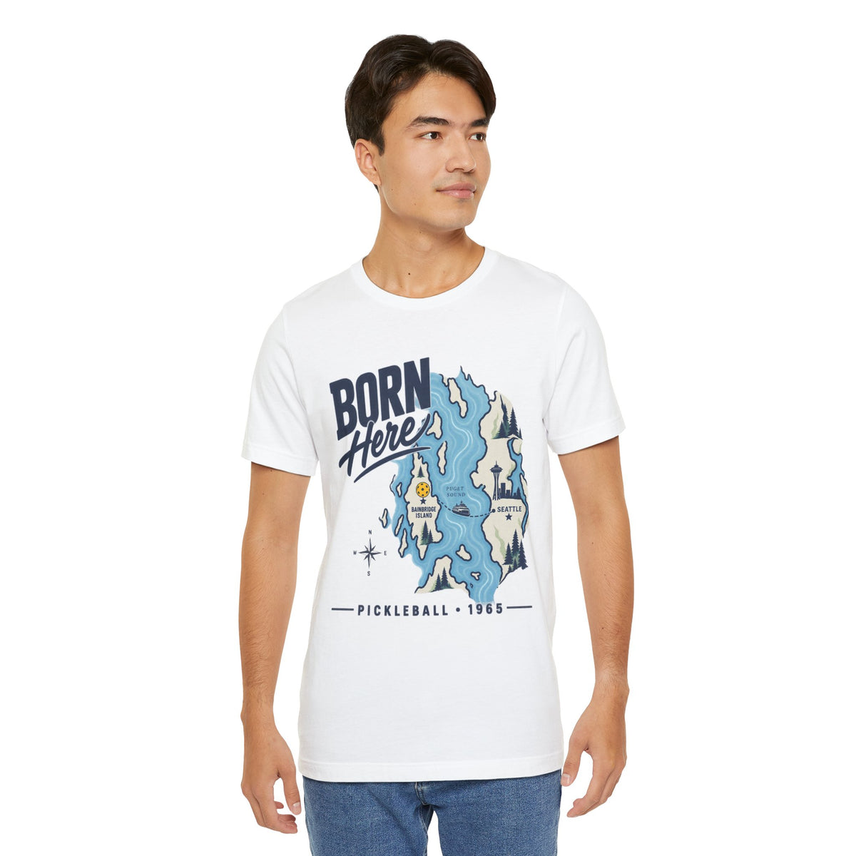 Copy of Born Here Bainbridge Island Pickleball 1965 Unisex Tee