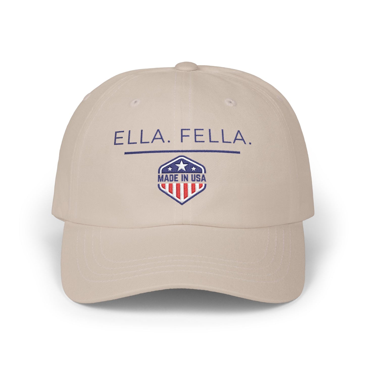 Ella Fella Embroidered Hat, Made in USA Cap, Patriotic Dad Hat, Men's Baseball Cap, Lake Life Hat, Boating Fishing Gift