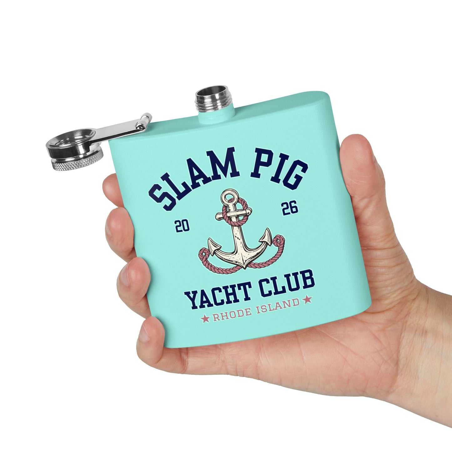 Slam Pig Yacht Club Flask, Bachelor Party Flask, Bachelorette Gift, Groomsmen Flask, Boat Party Flask, RHORI Inspired, Girls Trip