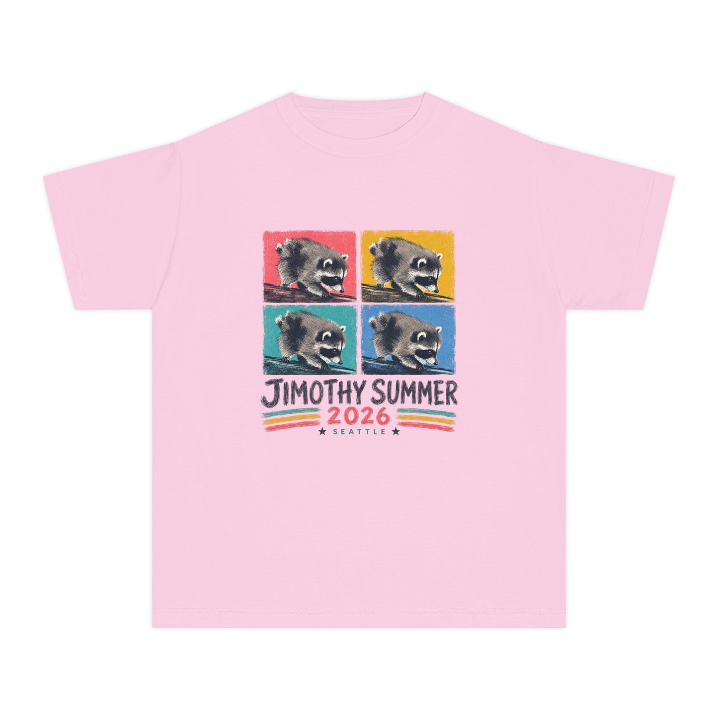 Jimothy Summer 2026 Kids Shirt, Seattle Raccoon Tee, Funny Seattle Kids T Shirt, Raccoon Shirt, Cute Summer Tee, Comfort Colors