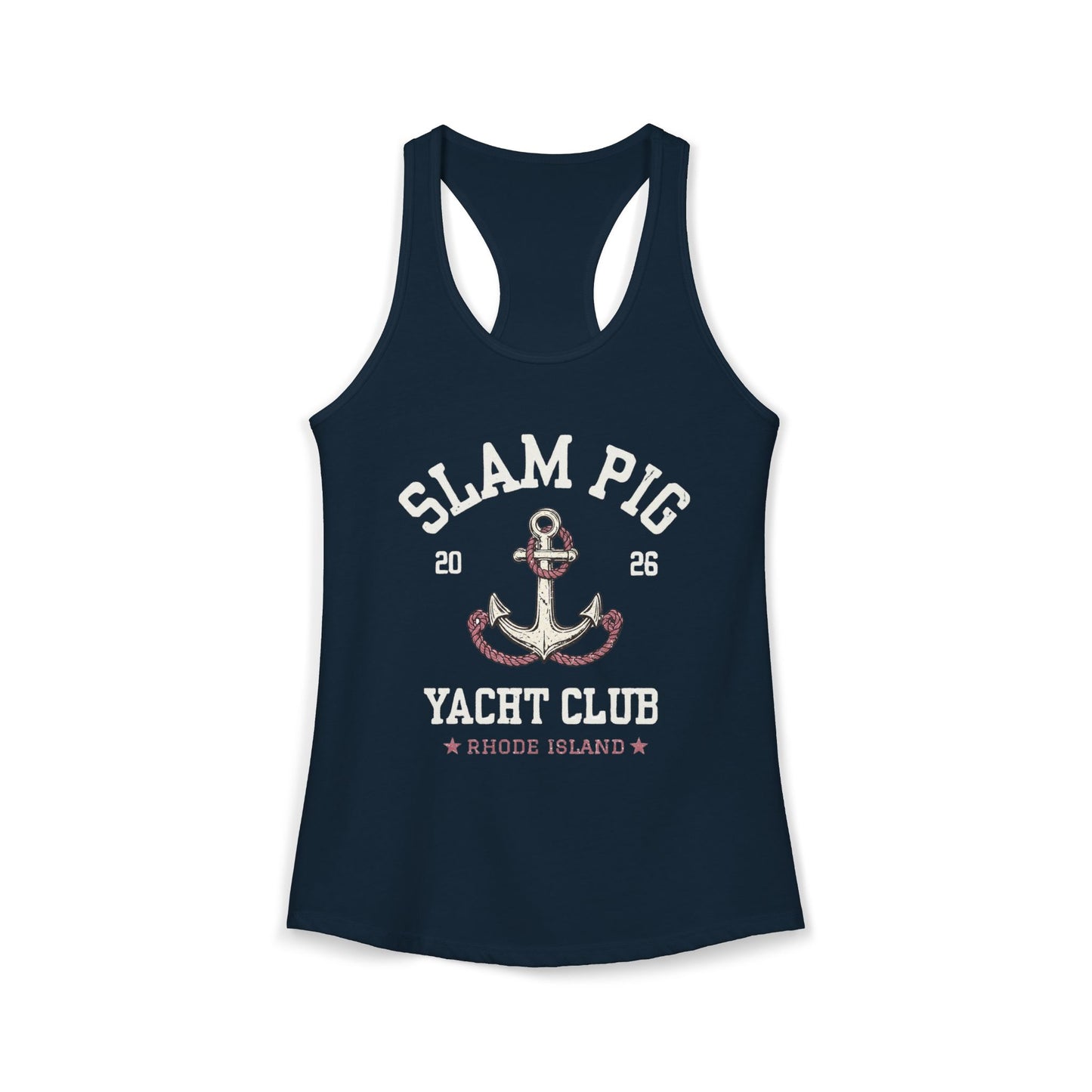 Slam Pig Yacht Club SPYC Women's Racerback Tank Rhode Island RHORI, Bravo Inspired Gift