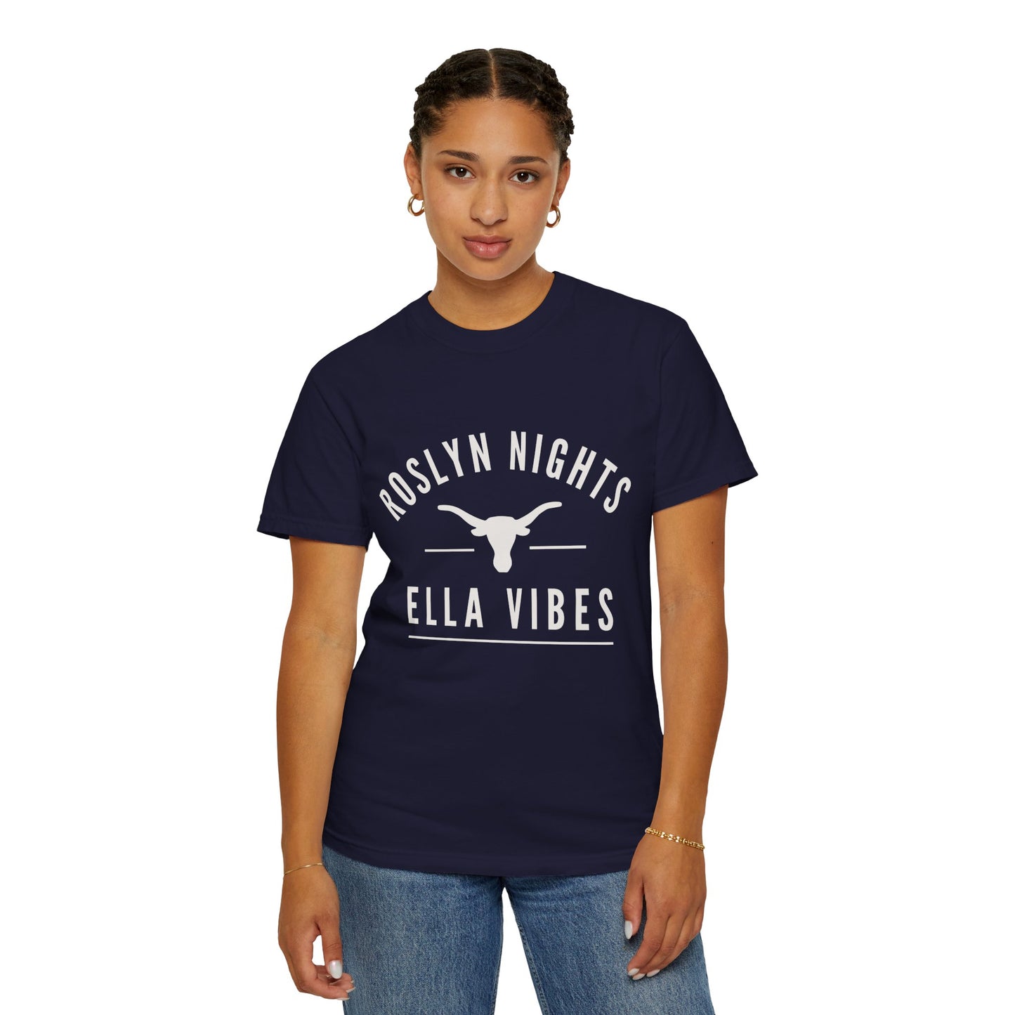 Roslyn Nights Ella Vibes T-Shirt | Unisex | Longhorn Skull Graphic | Rodeo Tee | Country Concerts
