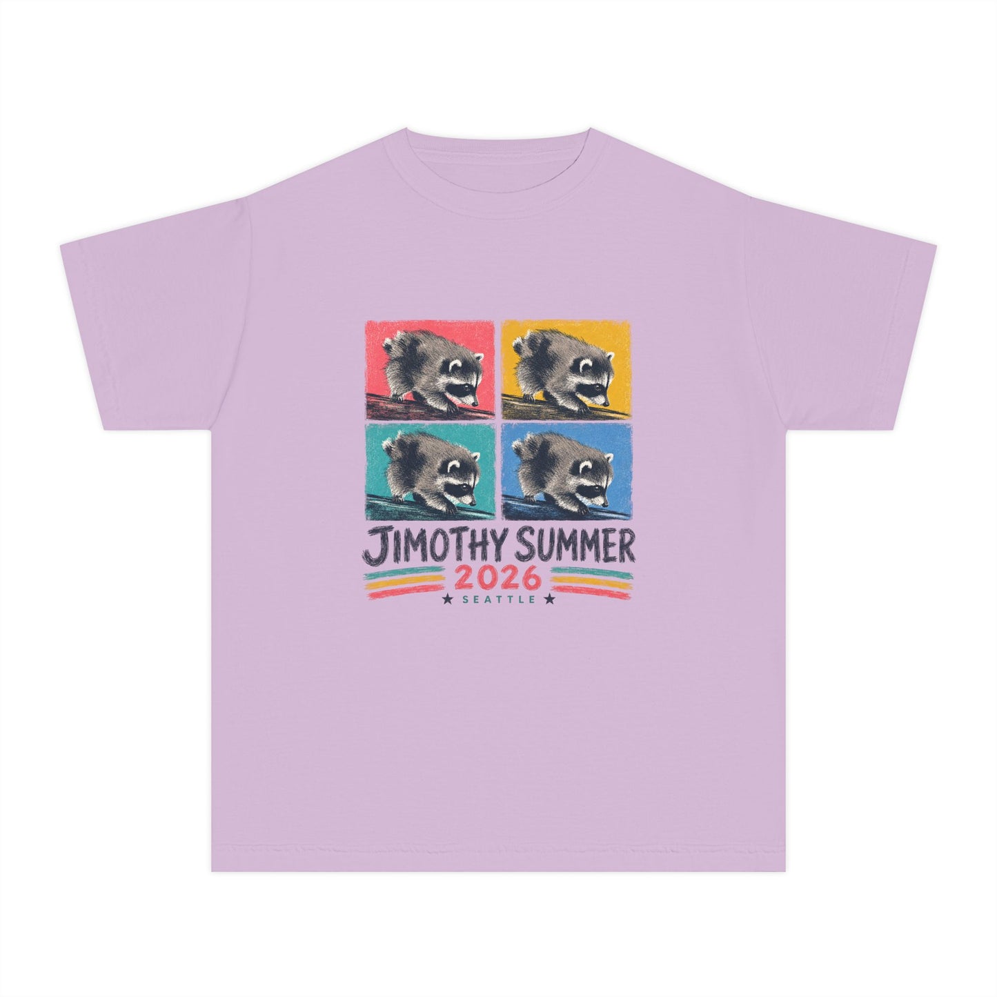 Jimothy Summer 2026 Kids Shirt, Seattle Raccoon Tee, Funny Seattle Kids T Shirt, Raccoon Shirt, Cute Summer Tee, Comfort Colors