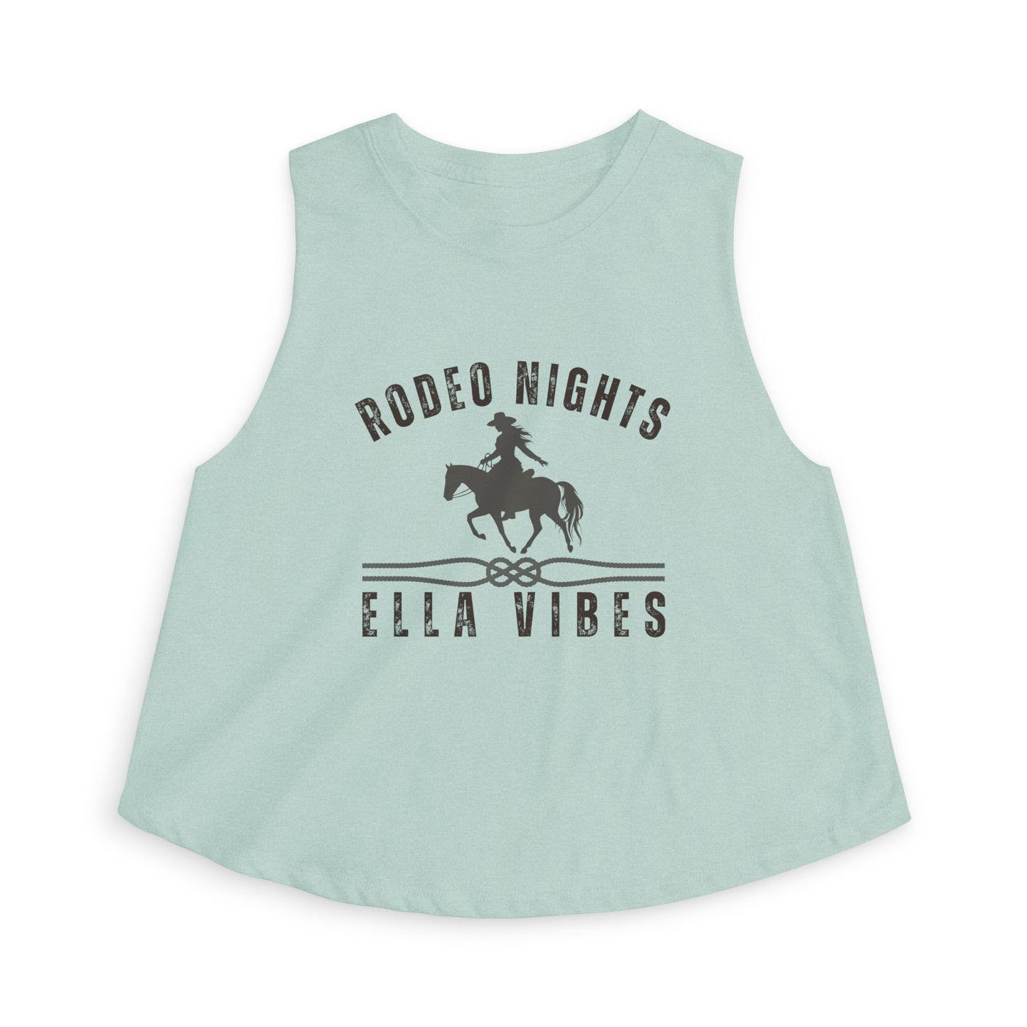 Rodeo Nights Ella Vibes Cowgirl Graphic Crop Top | Western Horse Rider Design