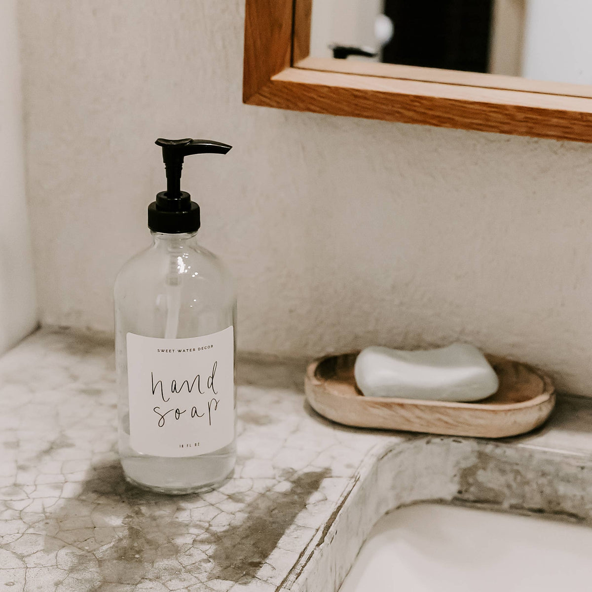 Clear Glass Hand Soap Dispenser