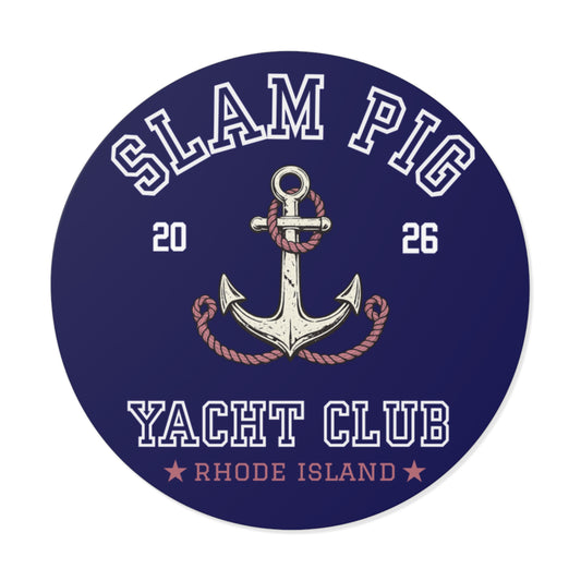 Slam Pig Yacht Club | Anchor Yacht Club Sticker | Nautical Rhode Island Round Vinyl | RHORI