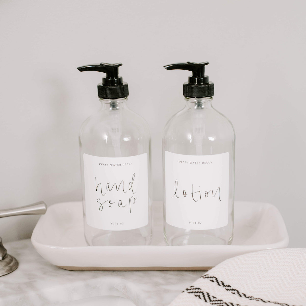 Clear Glass Hand Soap Dispenser