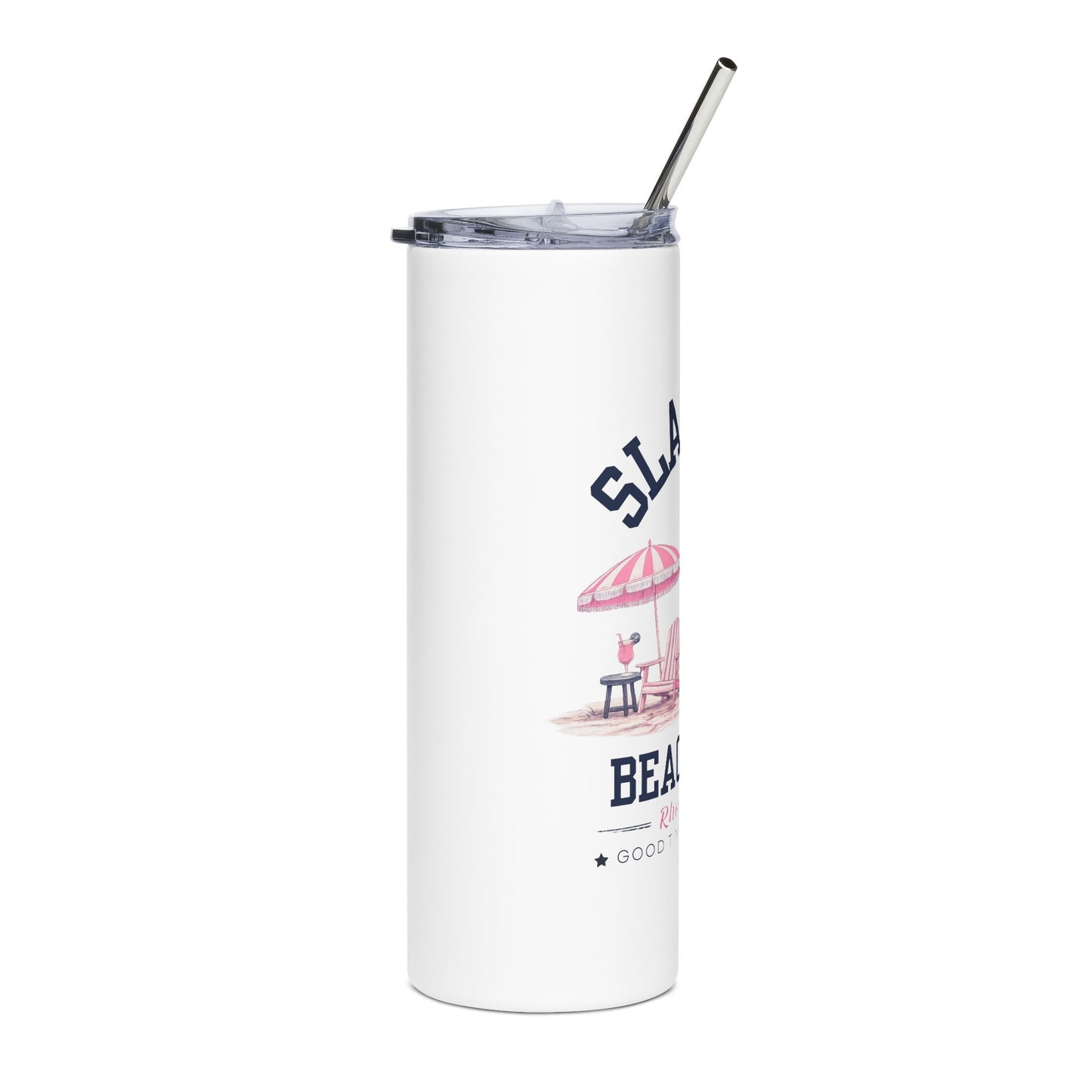 Beach Club Seaside Scene Tumbler | 20oz Stainless Steel Travel Cup