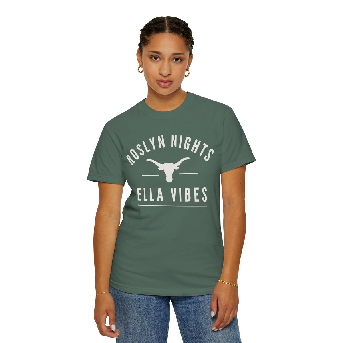 Roslyn Nights Ella Vibes T-Shirt | Unisex | Longhorn Skull Graphic | Rodeo Tee | Country Concerts