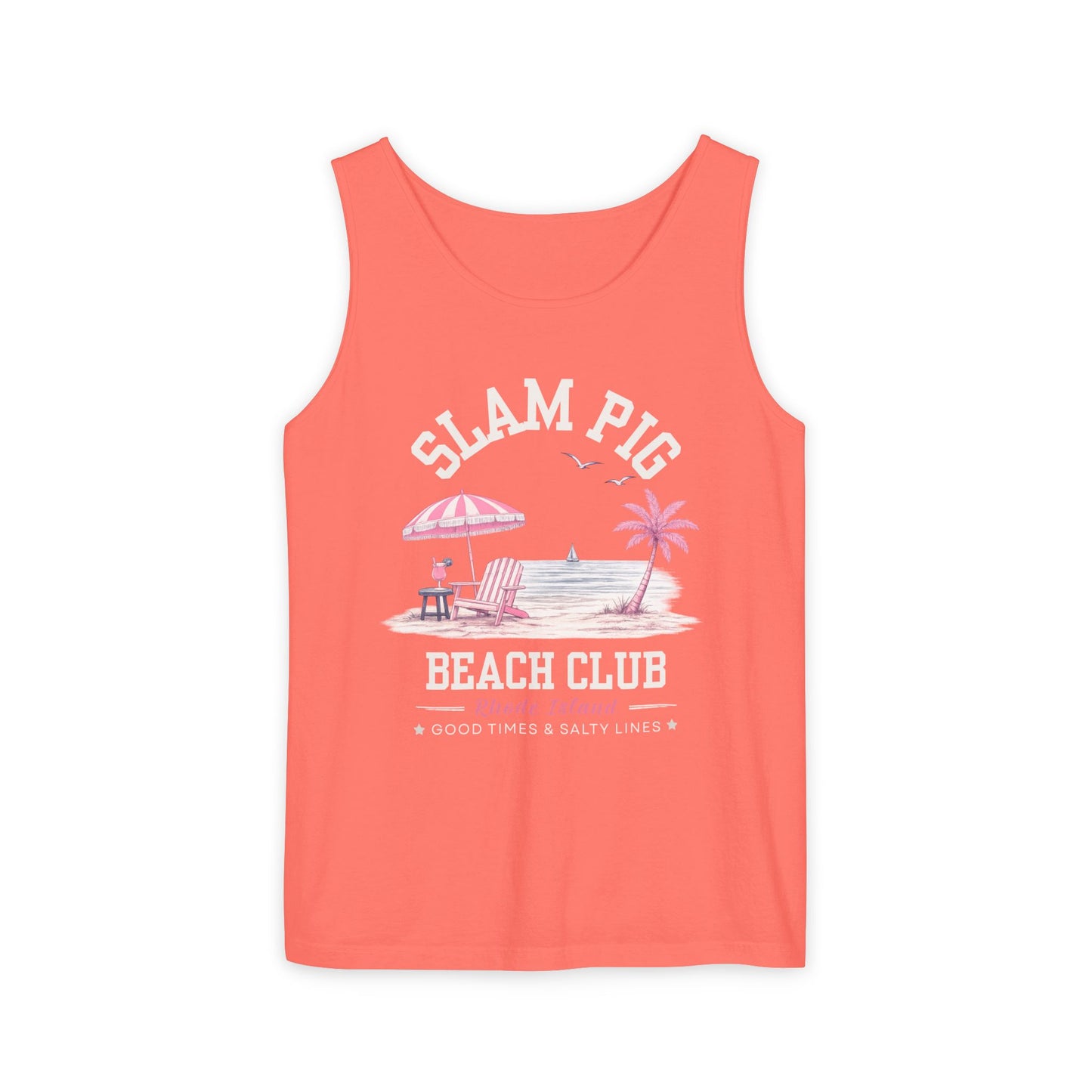 Slam Pig Beach Club Shirt, Rhode Island Beach Tee, Coastal Vacation Shirt, Preppy Summer Graphic Tee, Nautical Ocean Shirt