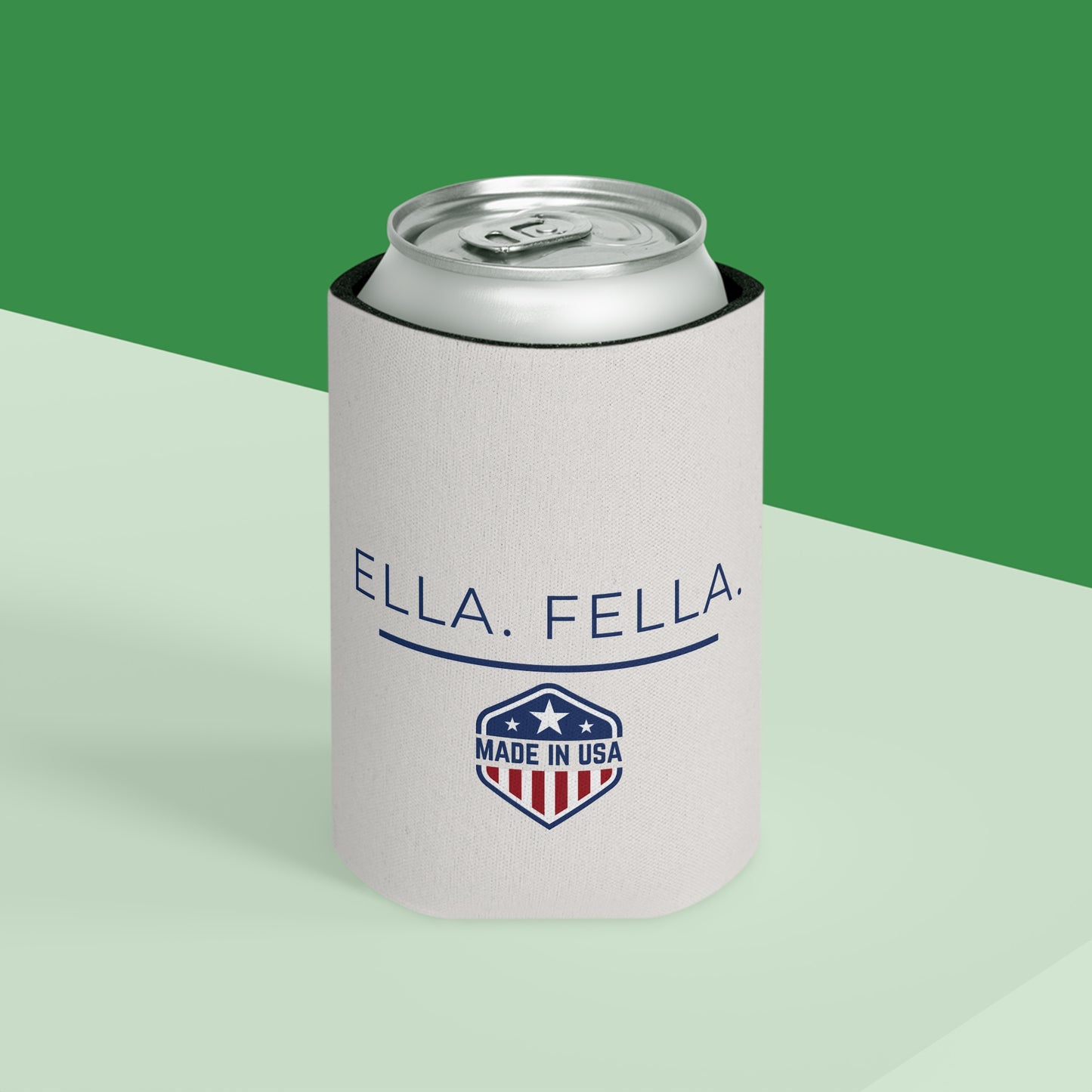 Ella Fella Can Cooler, Beer Can Sleeve, Made in USA Drink, Country Gift for Men, Patriotic Beverage Sleeve, Funny Gift for Him