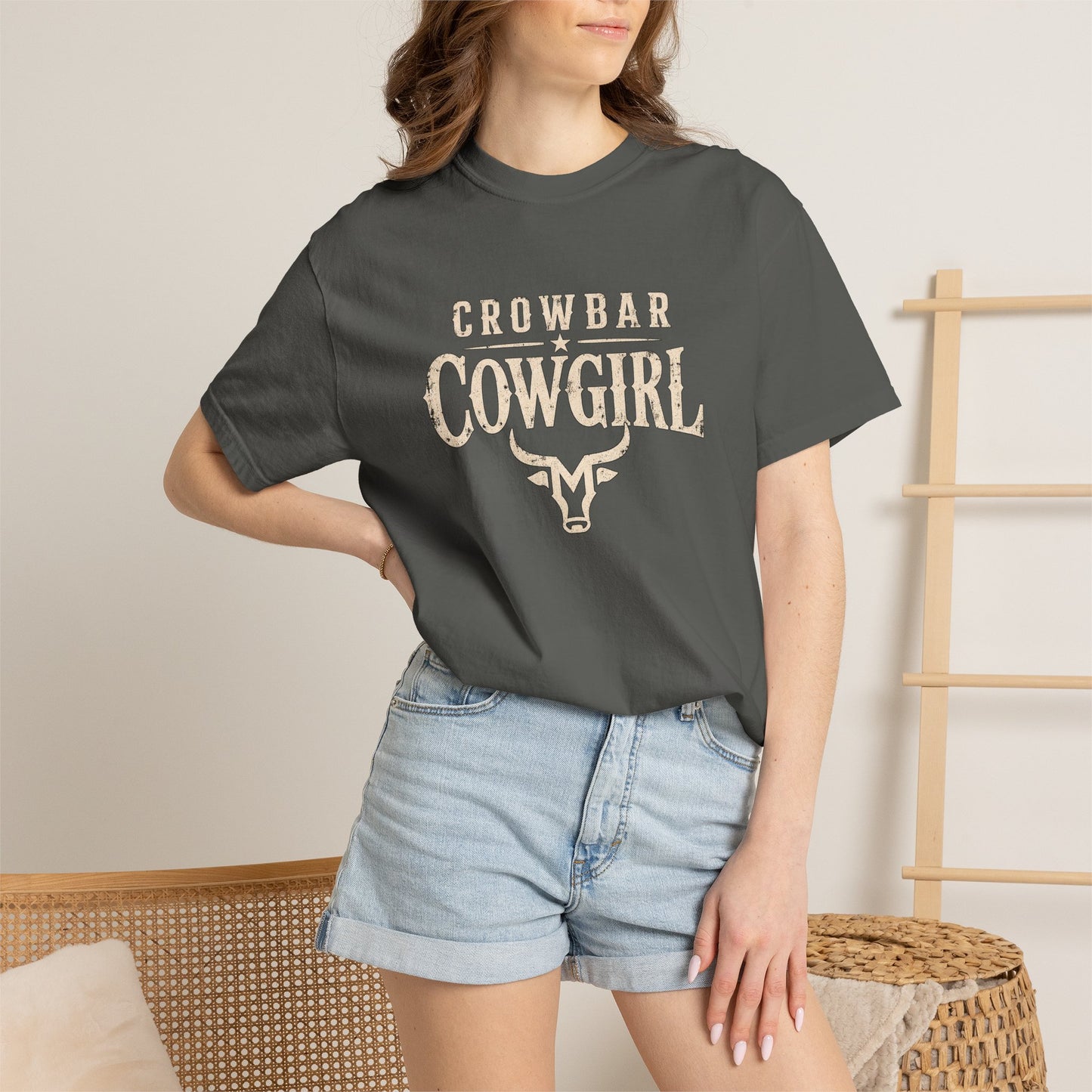 Crowbar Cowgirl T-shirt | Western Bull Skull Graphic | Missouri Bravo Show