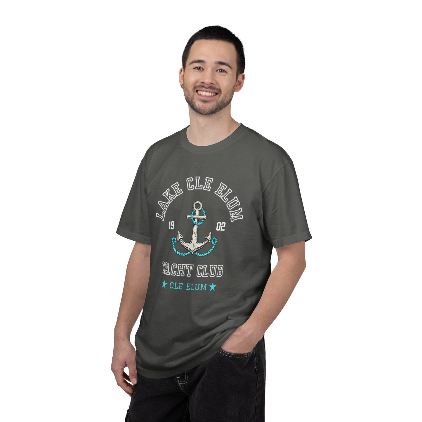 Turquoise Anchor Graphic T-Shirt | Nautical Anchor Illustration