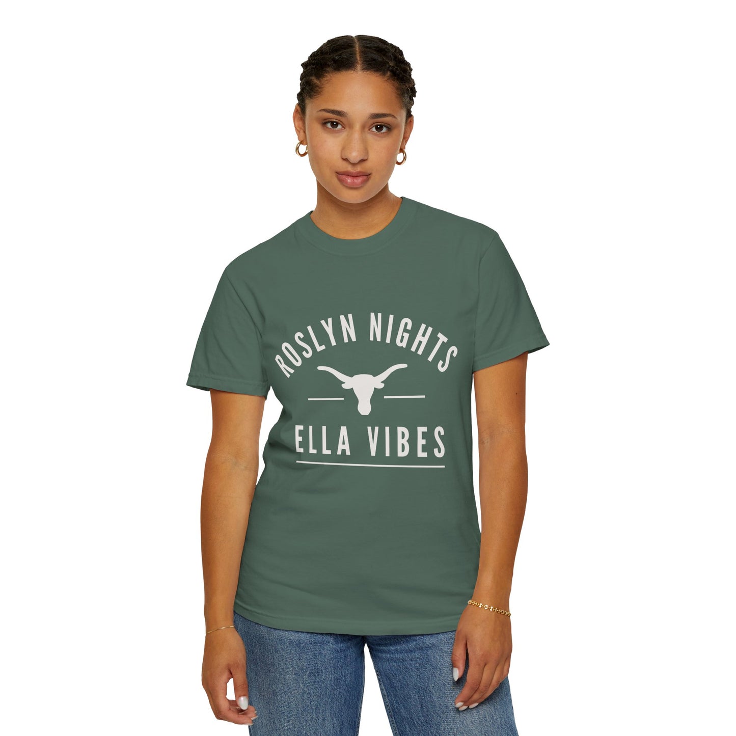 Roslyn Nights Ella Vibes T-Shirt | Unisex | Longhorn Skull Graphic | Rodeo Tee | Country Concerts