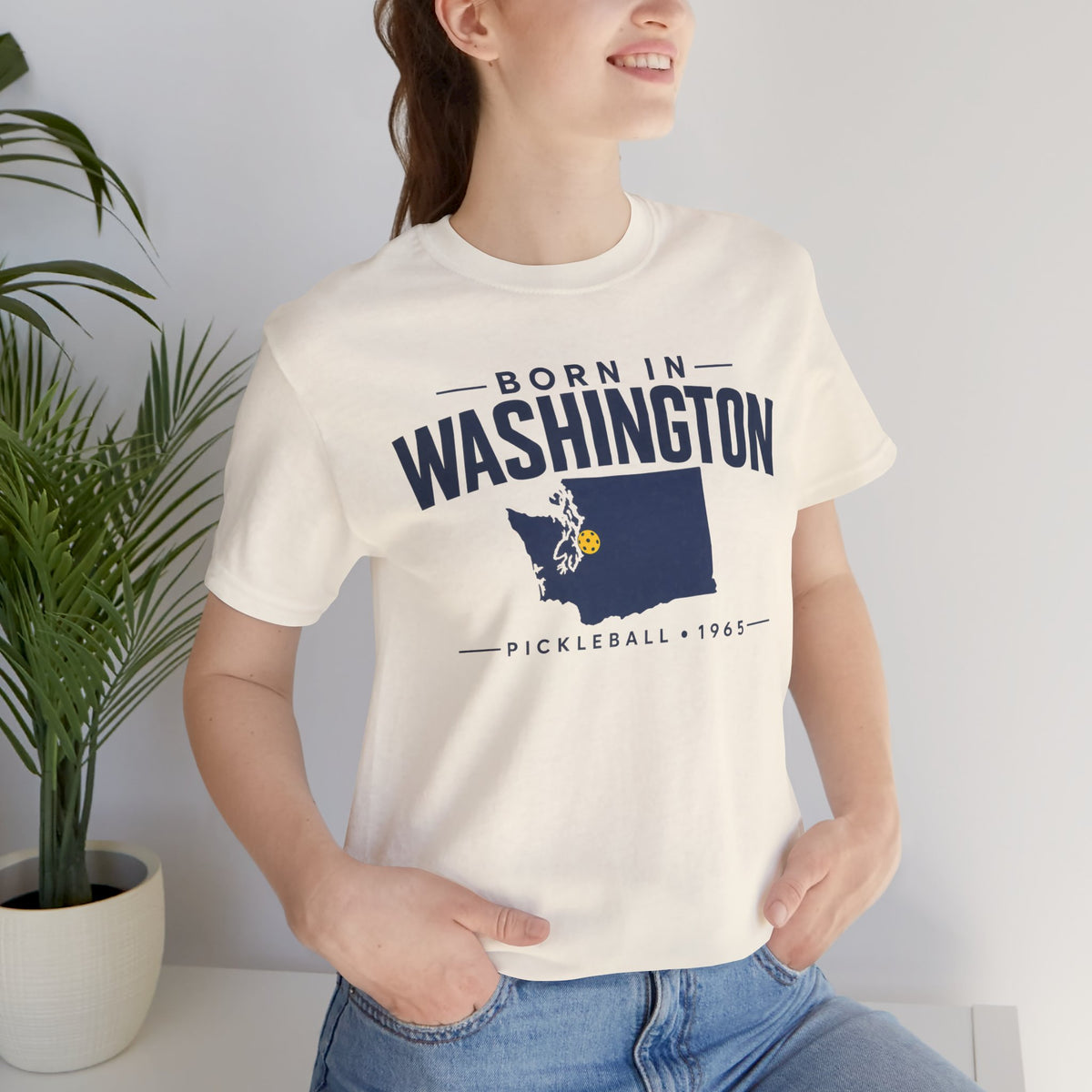 Born in Washington Pickleball 1965 Unisex Tee