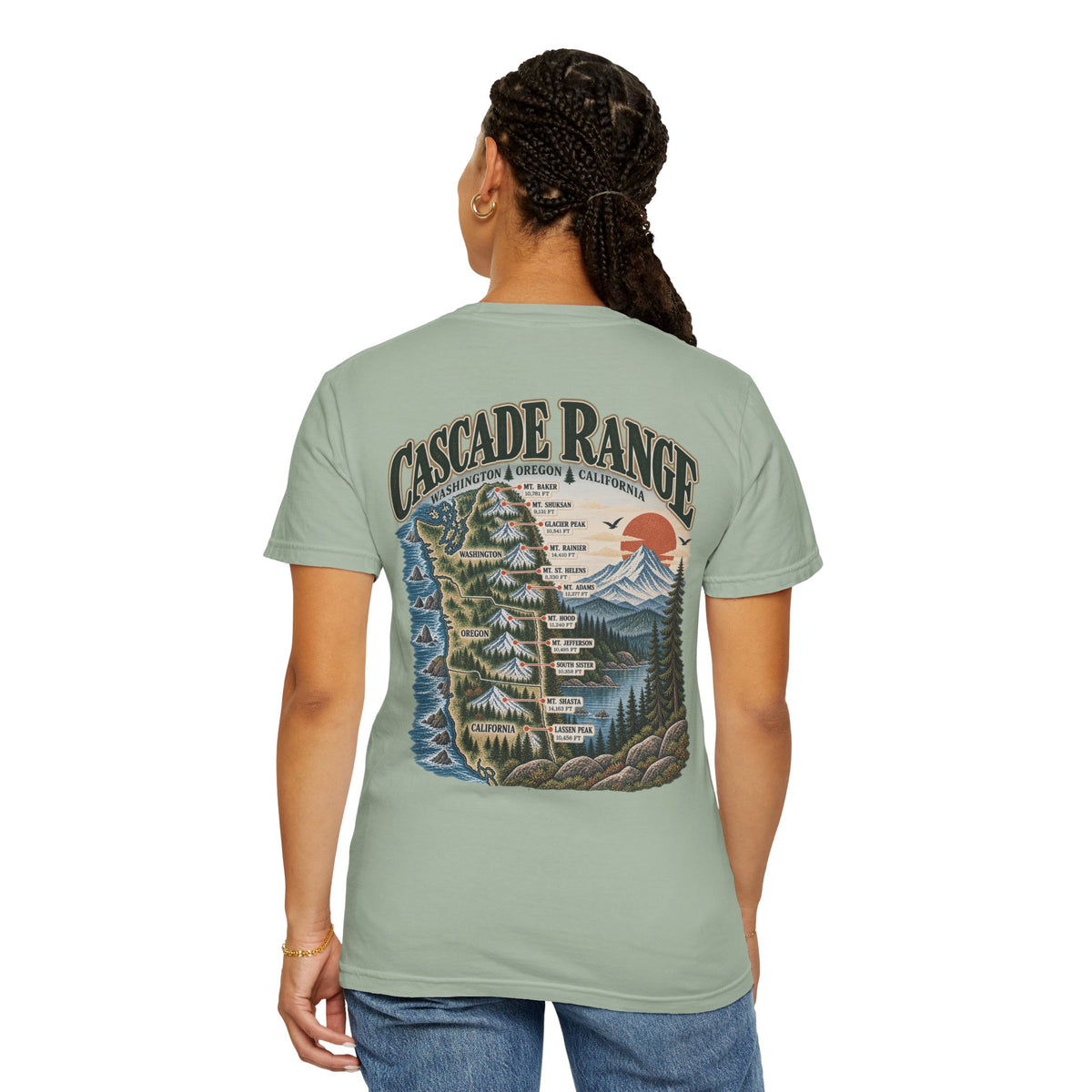 Cascade Range Vintage Graphic Tee | Washington, Oregon & California