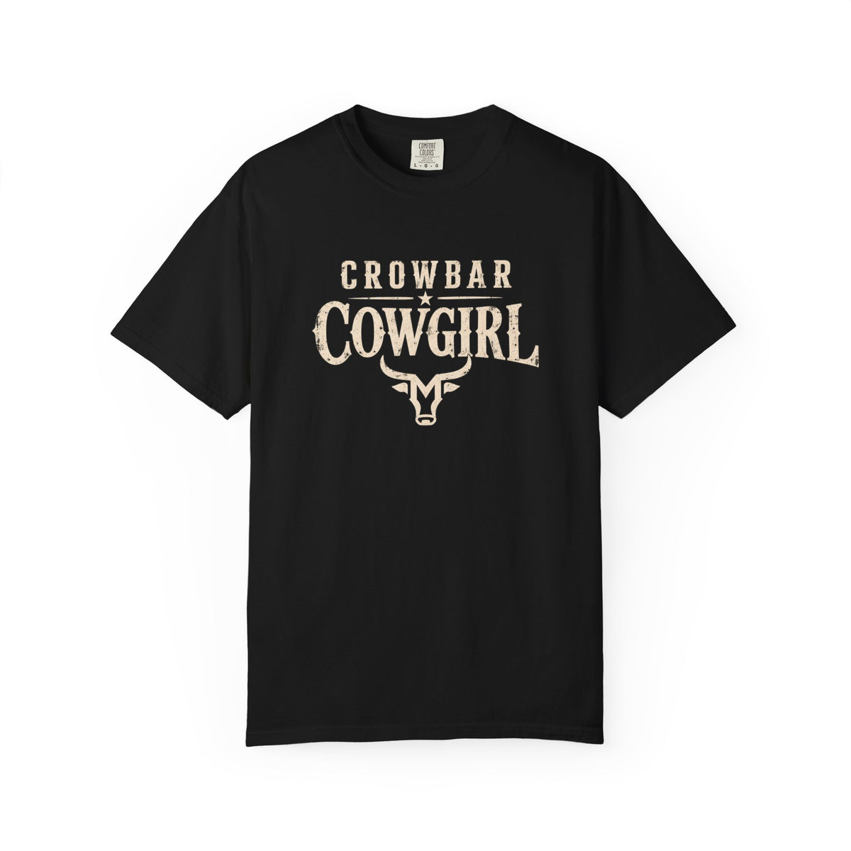 Crowbar Cowgirl T-shirt | Western Bull Skull Graphic | Missouri Bravo Show