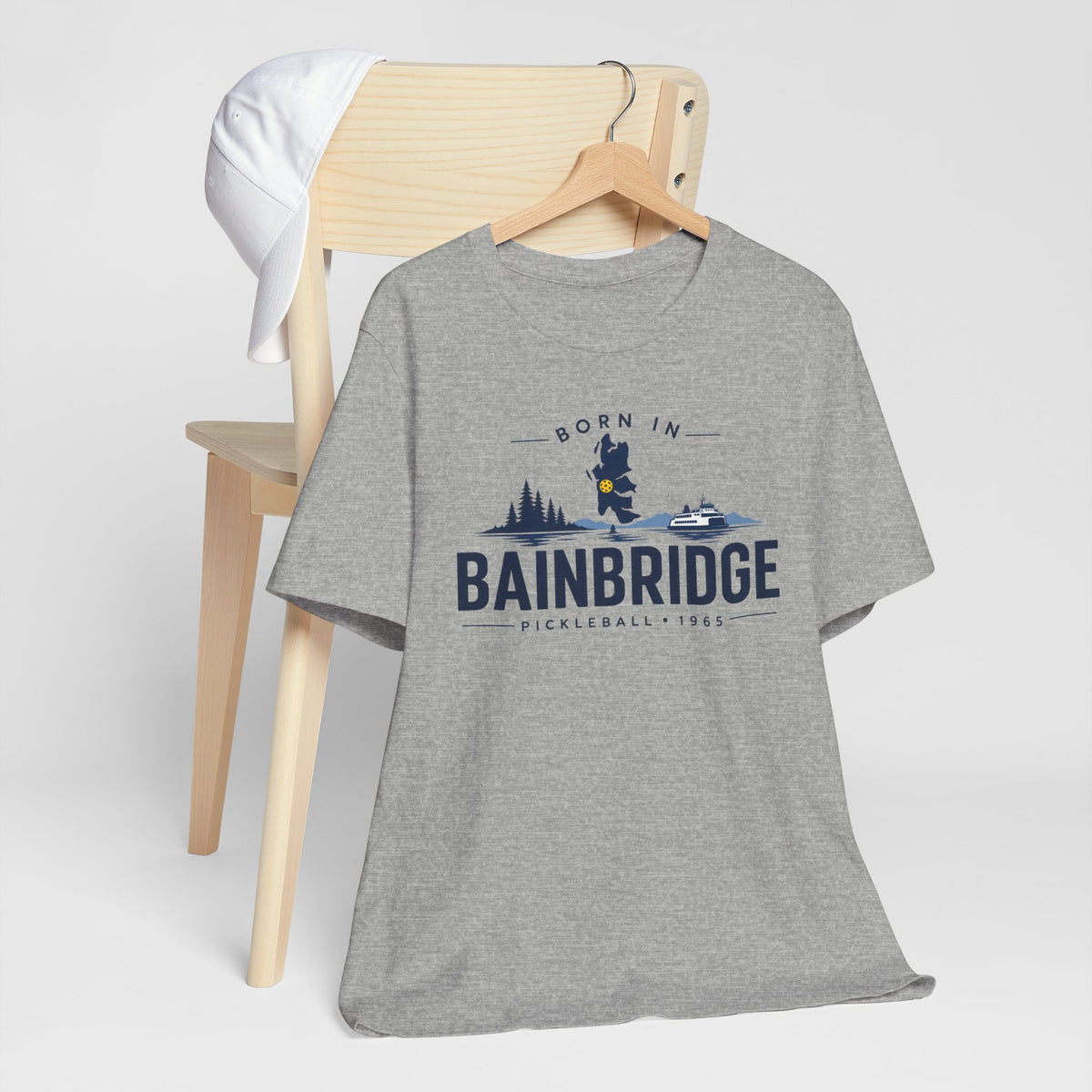 Born in Bainbridge Pickleball 1965 Tee | Bainbridge Island Washington