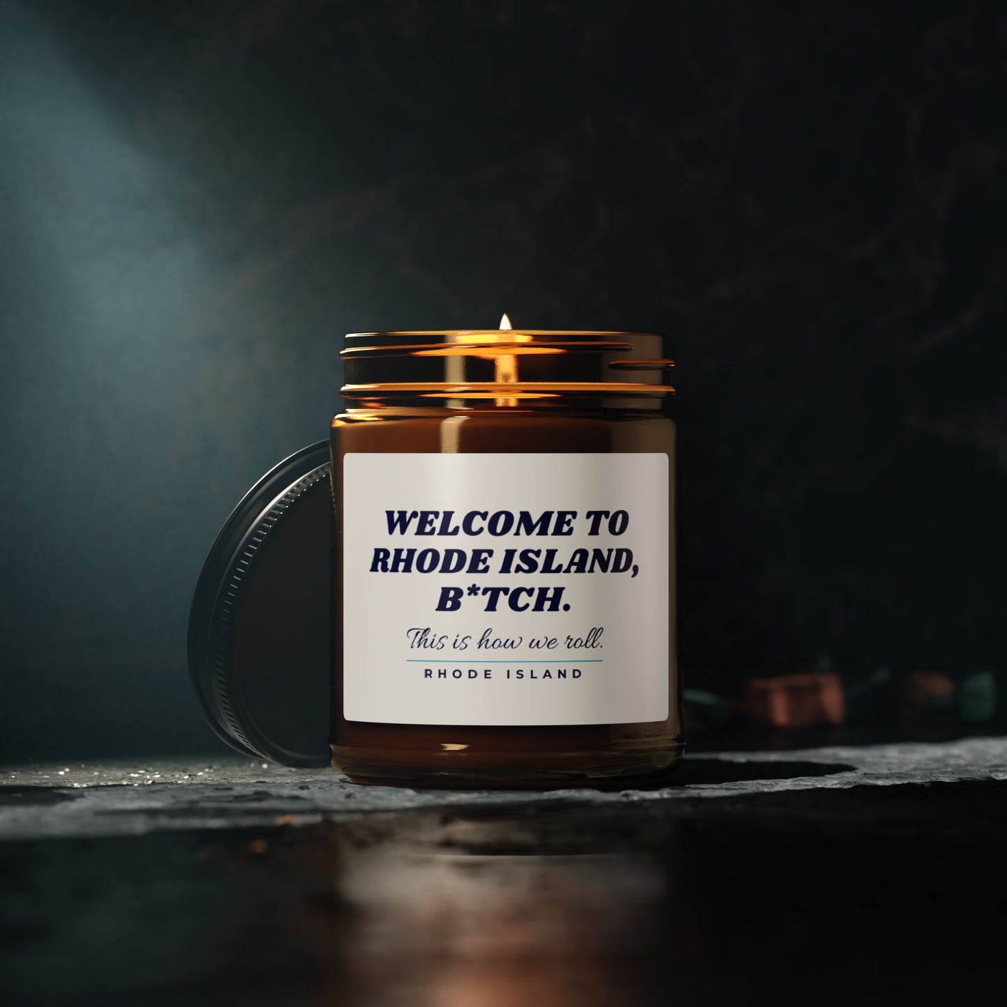 Welcome to Rhode Island Candle | Ocean State Gift | Rhode Island Home Decor | Rhode Island Quote Candle | New England Gift | Soy Candle
