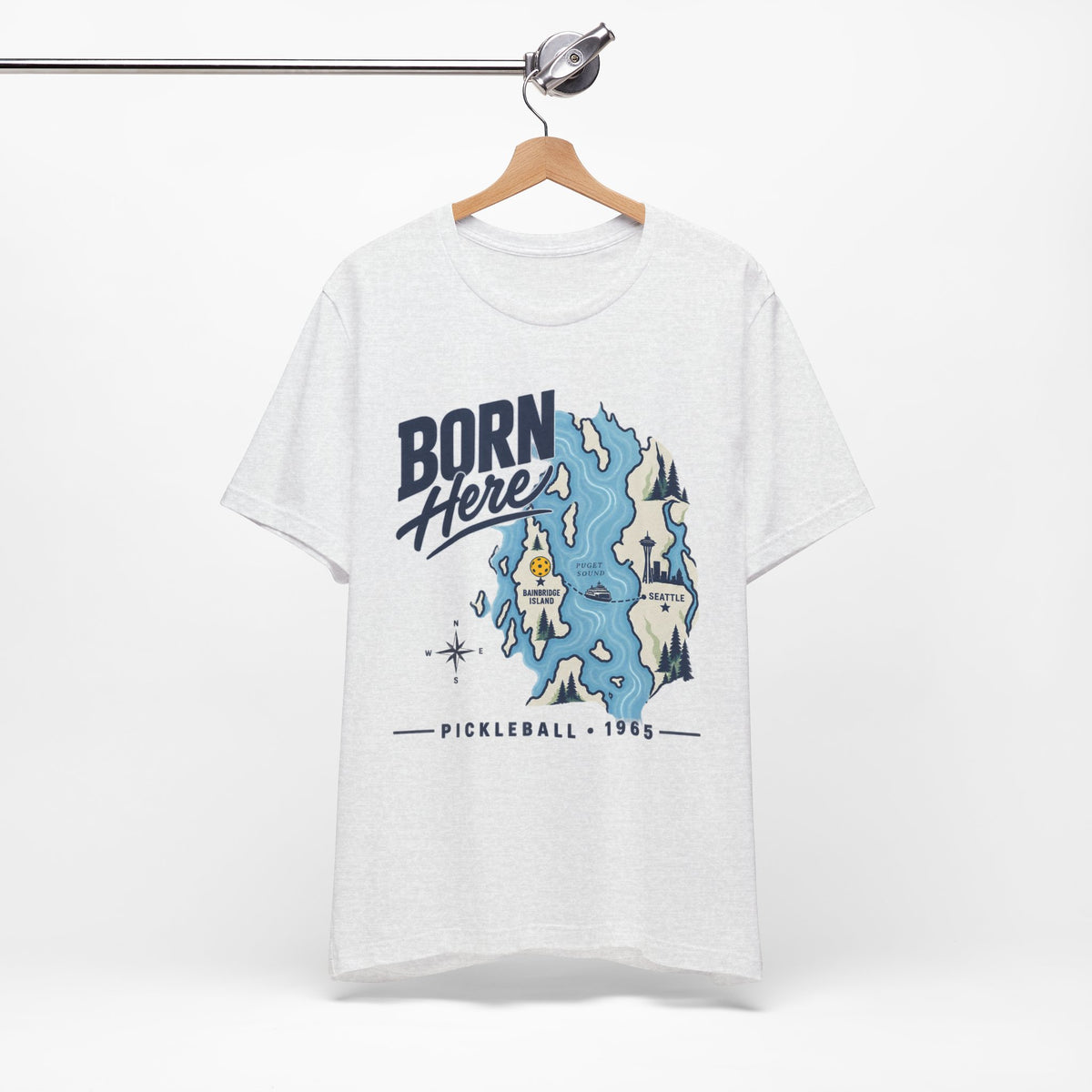 Copy of Born Here Bainbridge Island Pickleball 1965 Unisex Tee
