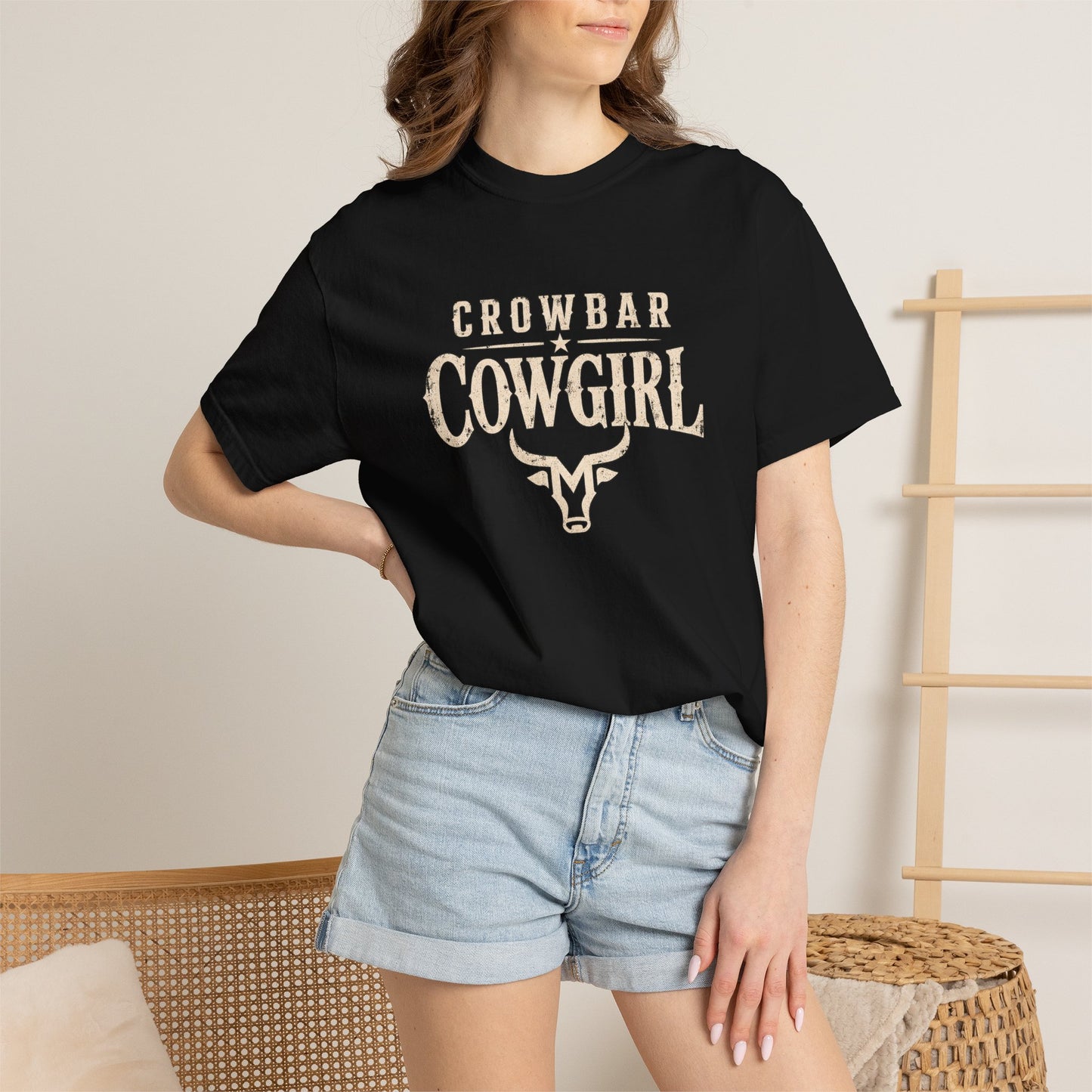 Crowbar Cowgirl T-shirt | Western Bull Skull Graphic | Missouri Bravo Show