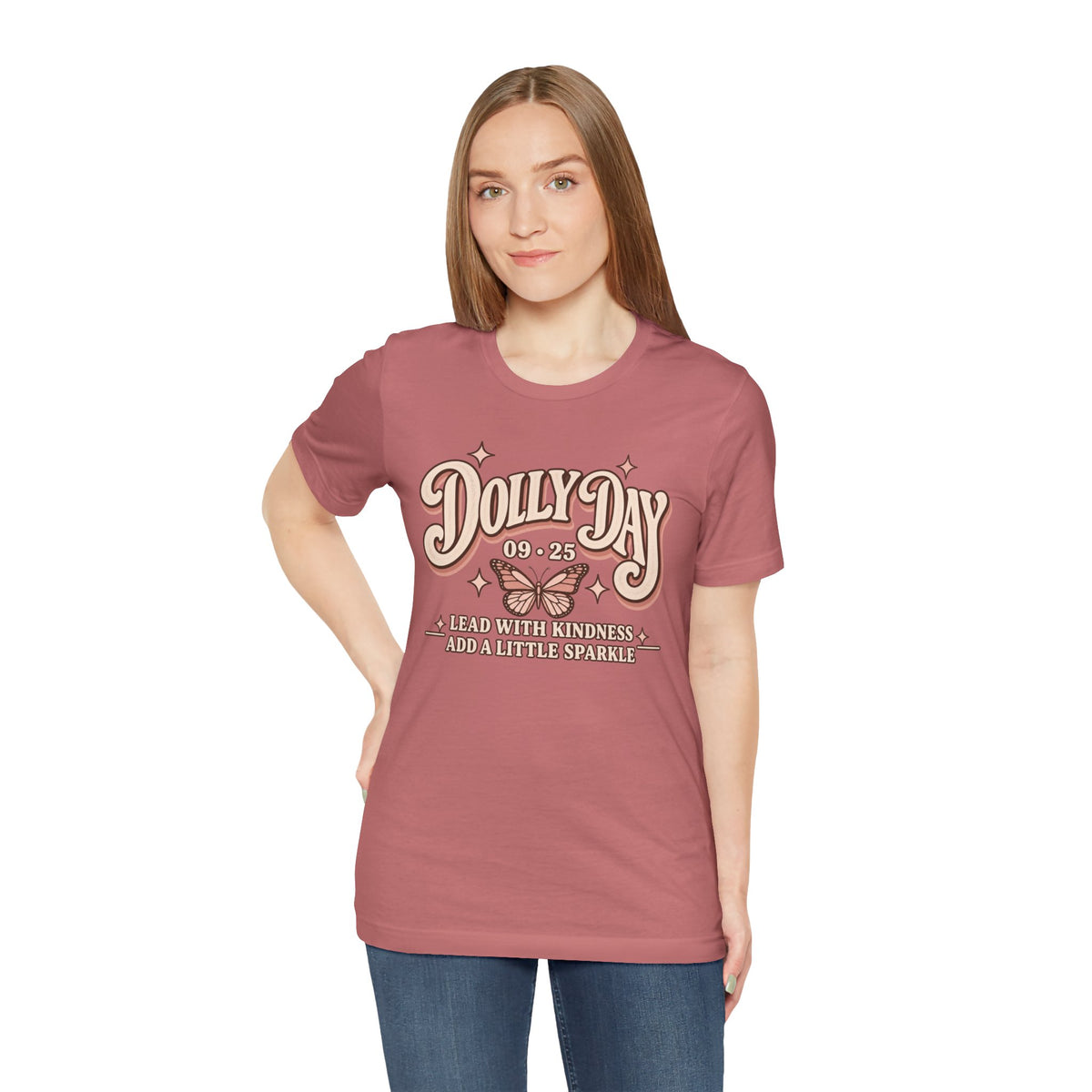 Dolly Day 9•25 Tee | Lead With Kindness & Add a Little Sparkle